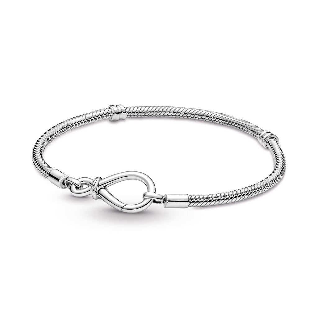 PANDORA Moments Infinity Knot Snake Chain Bracelet Sterling Silver Bracelets Jewelry Gift