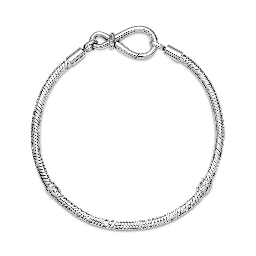 PANDORA Moments Infinity Knot Snake Chain Bracelet Sterling Silver Bracelets Jewelry Gift