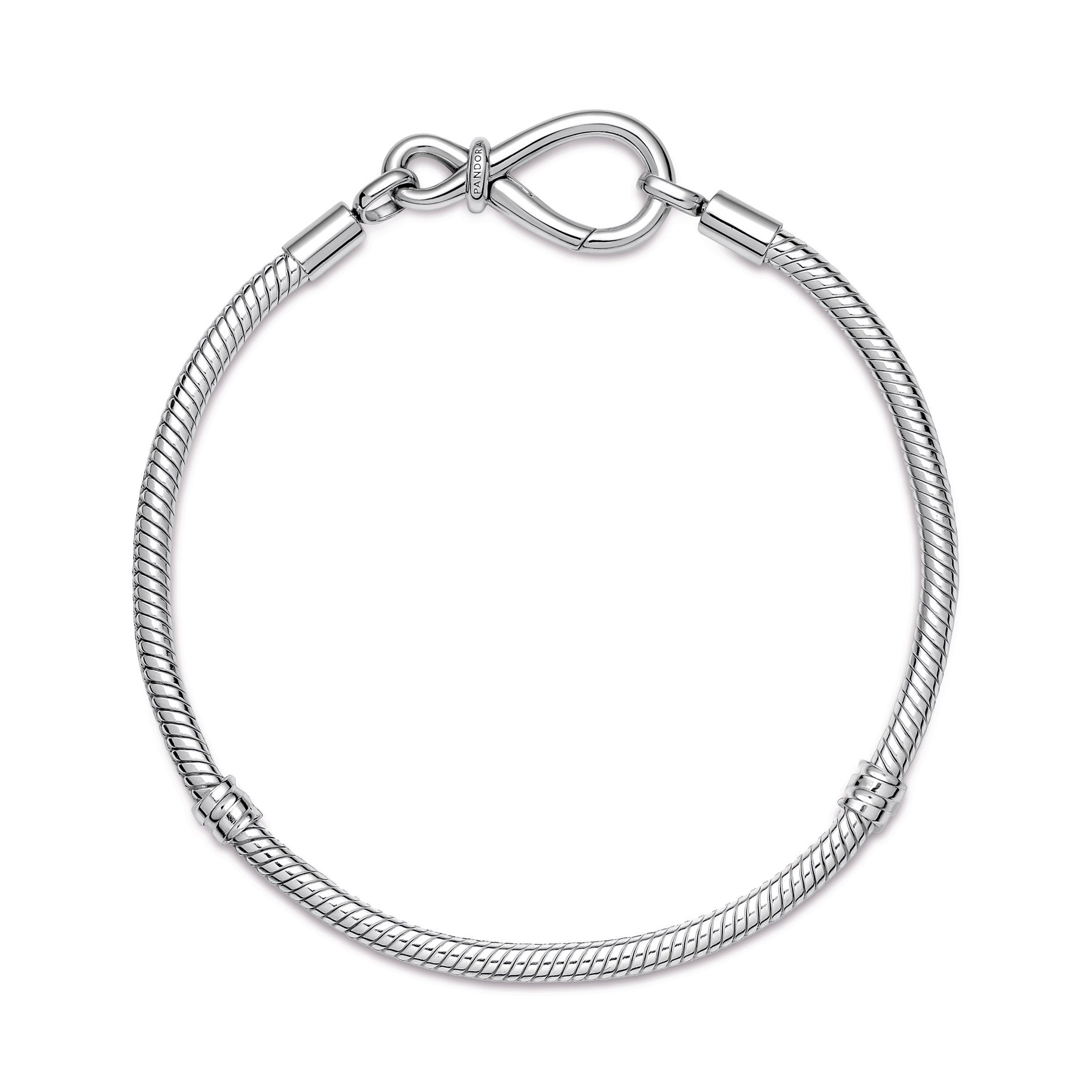 PANDORA Moments Infinity Knot Snake Chain Bracelet Sterling Silver Bracelets Jewelry Gift