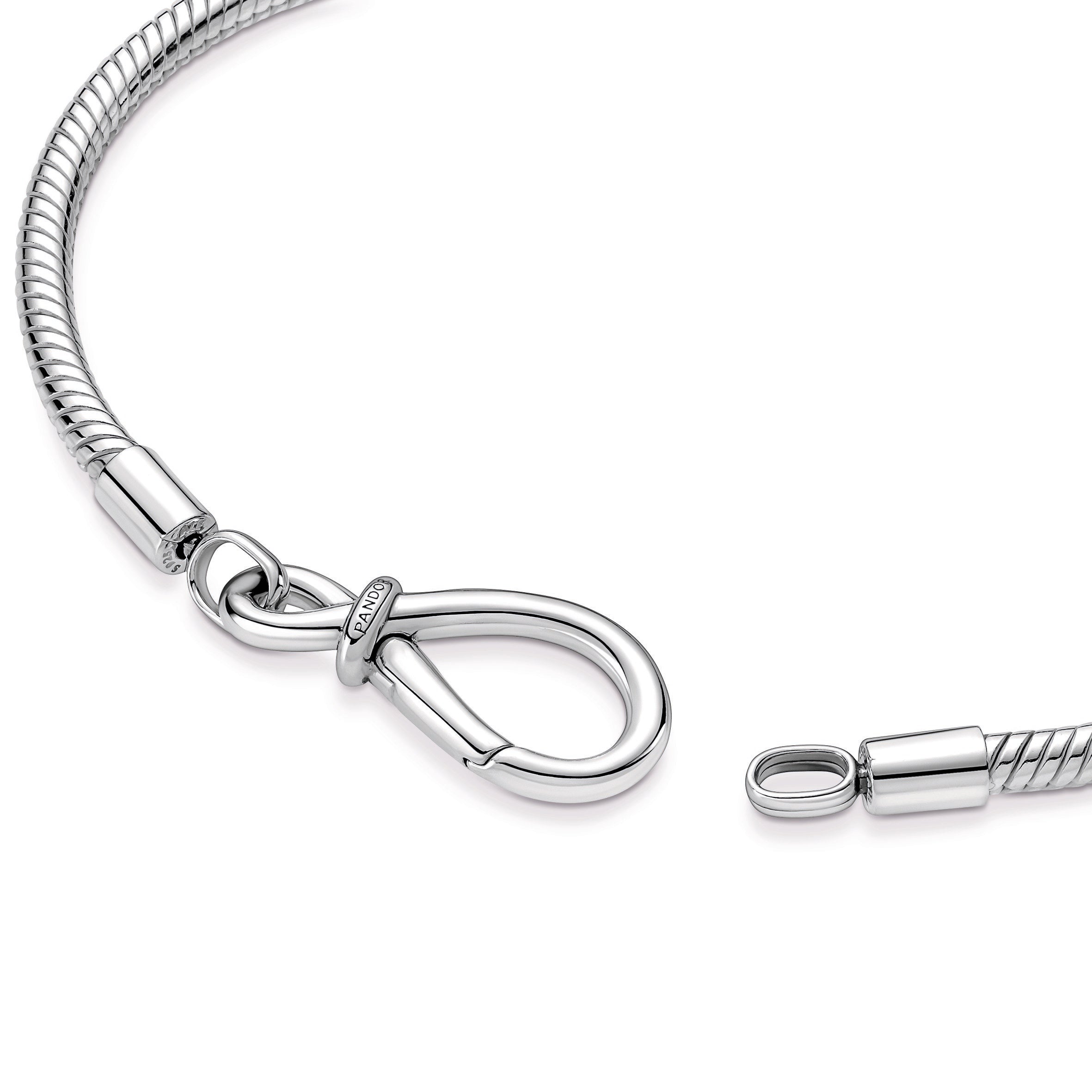 PANDORA Moments Infinity Knot Snake Chain Bracelet Sterling Silver Bracelets Jewelry Gift