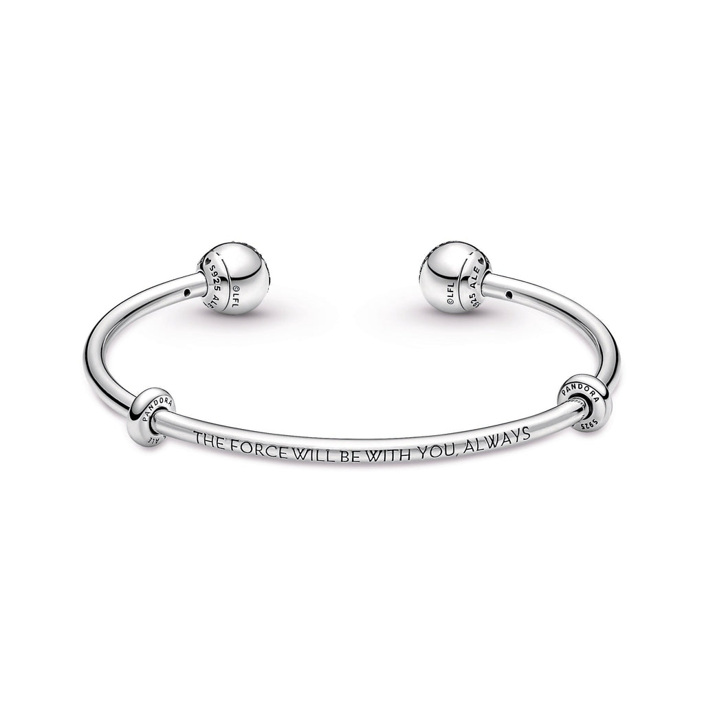 PANDORA Moments Star Wars Light And Dark Side Logo Open Bangle Crystals Bracelets Chain Bracelet Jewelry Gift