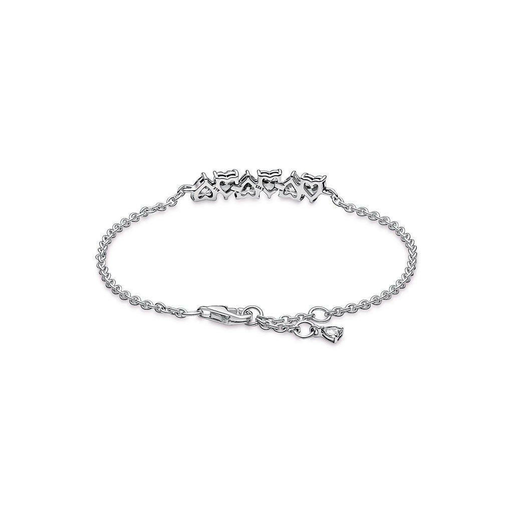 PANDORA Sparkling Endless Hearts Chain Bracelet Cubic Zirconia Bracelets Jewelry Gift