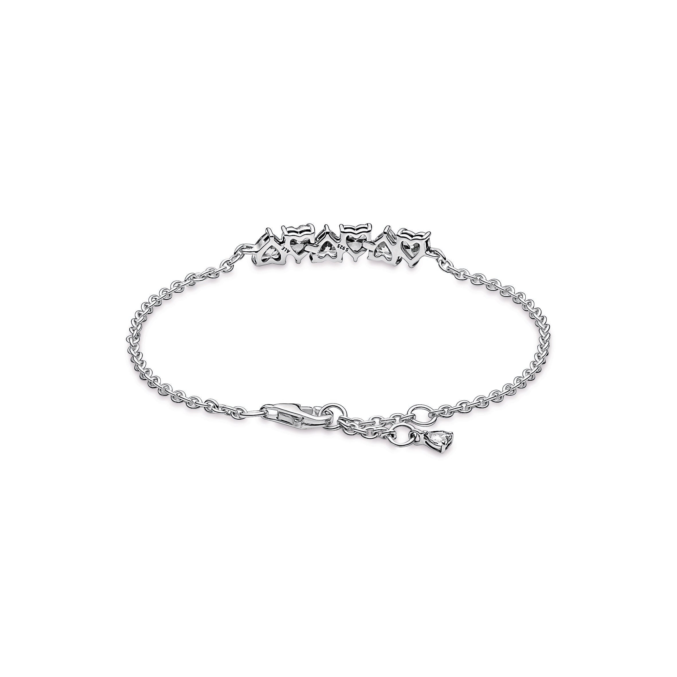 PANDORA Sparkling Endless Hearts Chain Bracelet Cubic Zirconia Bracelets Jewelry Gift