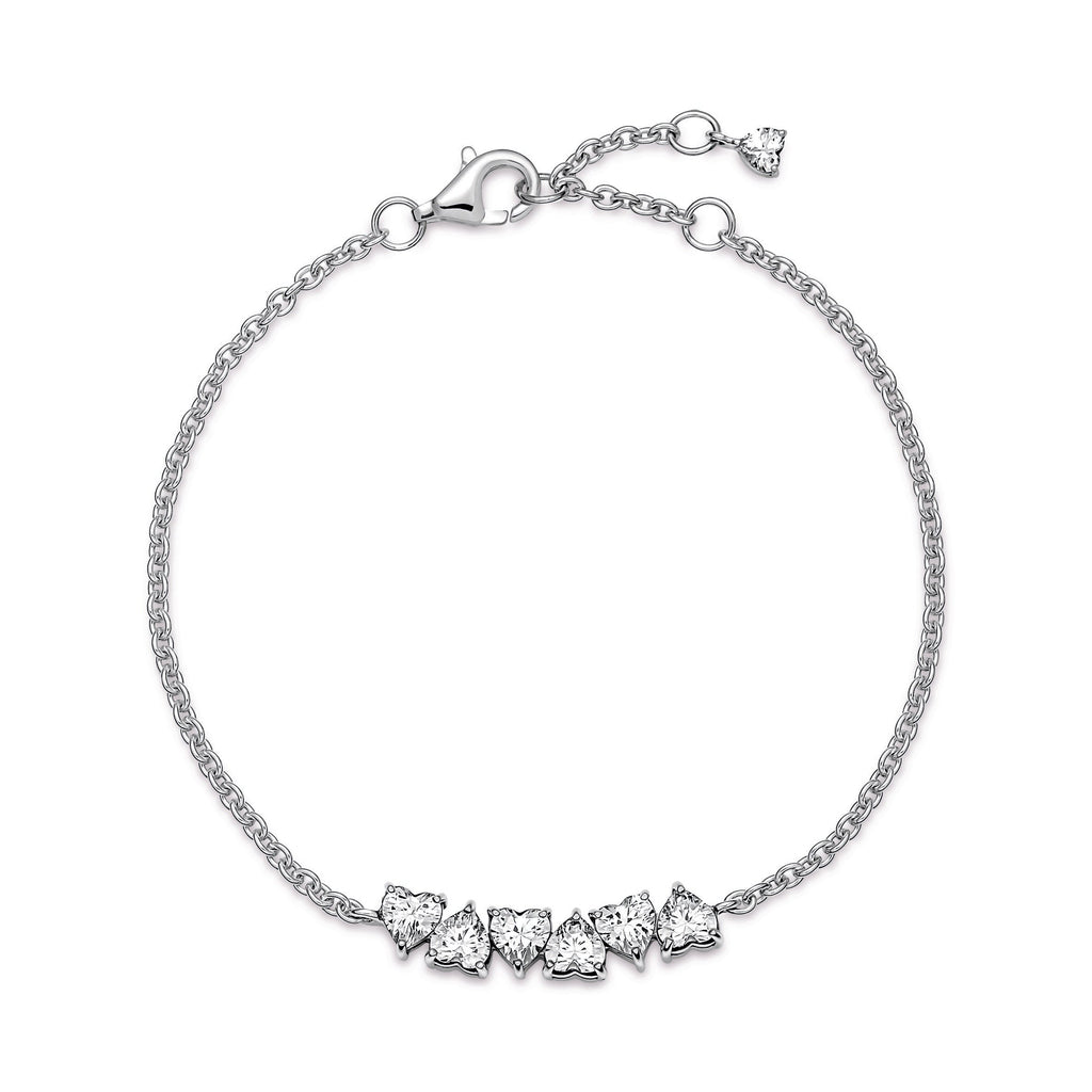 PANDORA Sparkling Endless Hearts Chain Bracelet Cubic Zirconia Bracelets Jewelry Gift
