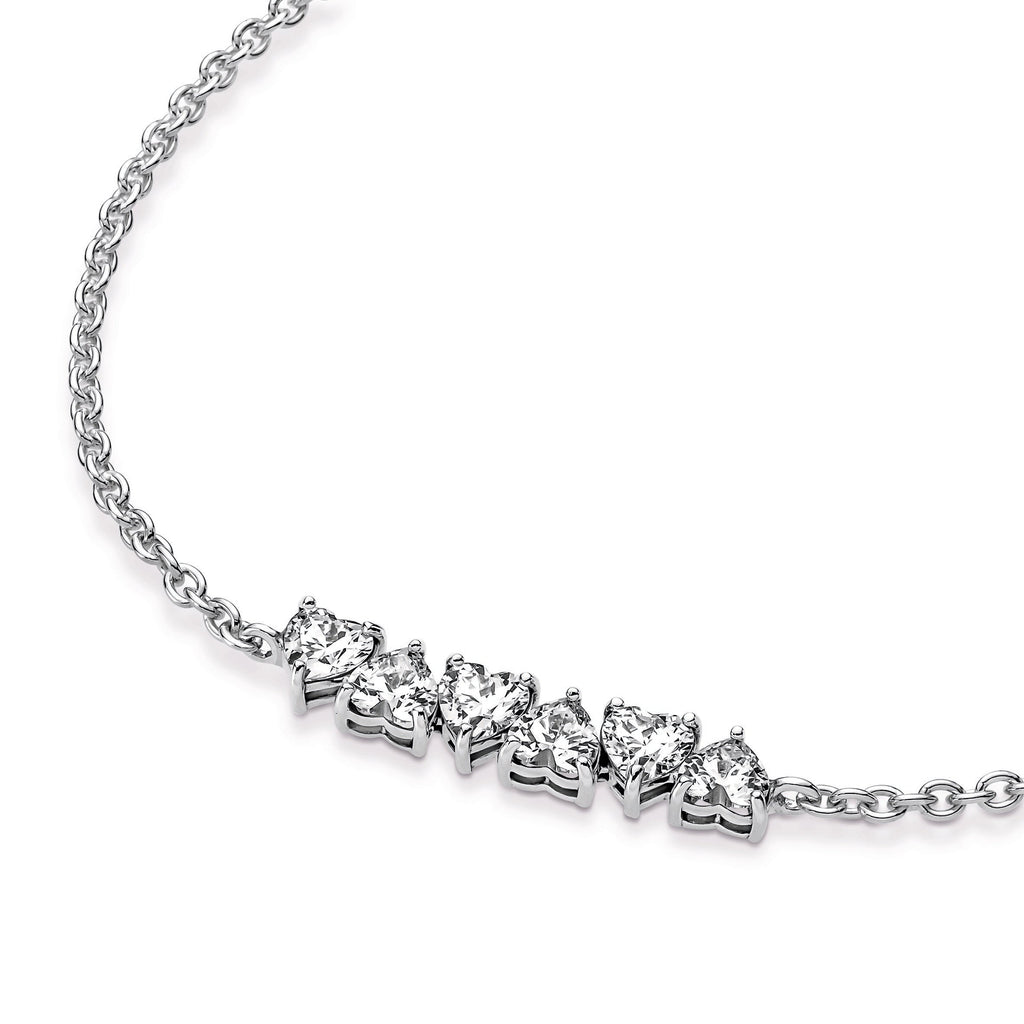 PANDORA Sparkling Endless Hearts Chain Bracelet Cubic Zirconia Bracelets Jewelry Gift