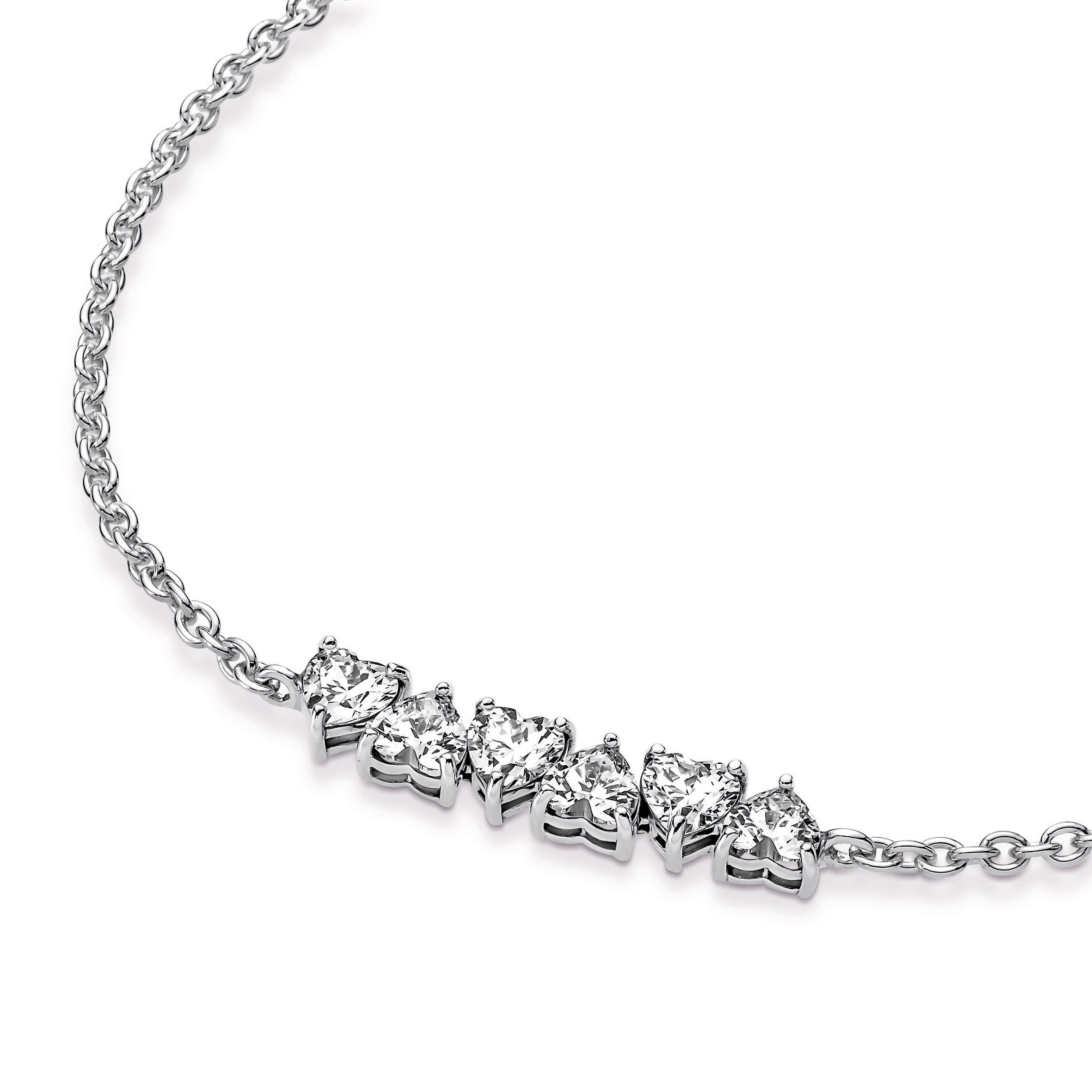 PANDORA Sparkling Endless Hearts Chain Bracelet Cubic Zirconia Bracelets Jewelry Gift