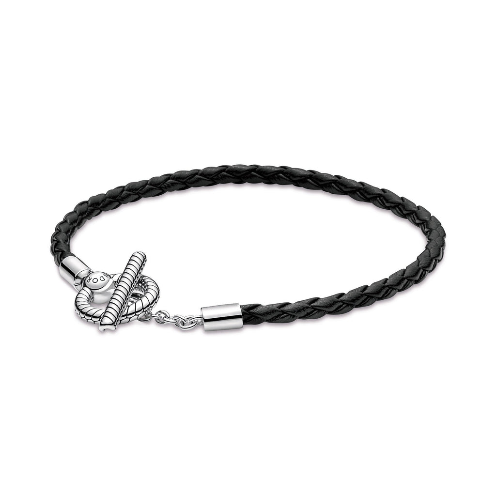 PANDORA Moments Braided Leather T-bar Bracelet Bracelets Chain Bracelet Jewelry Gift