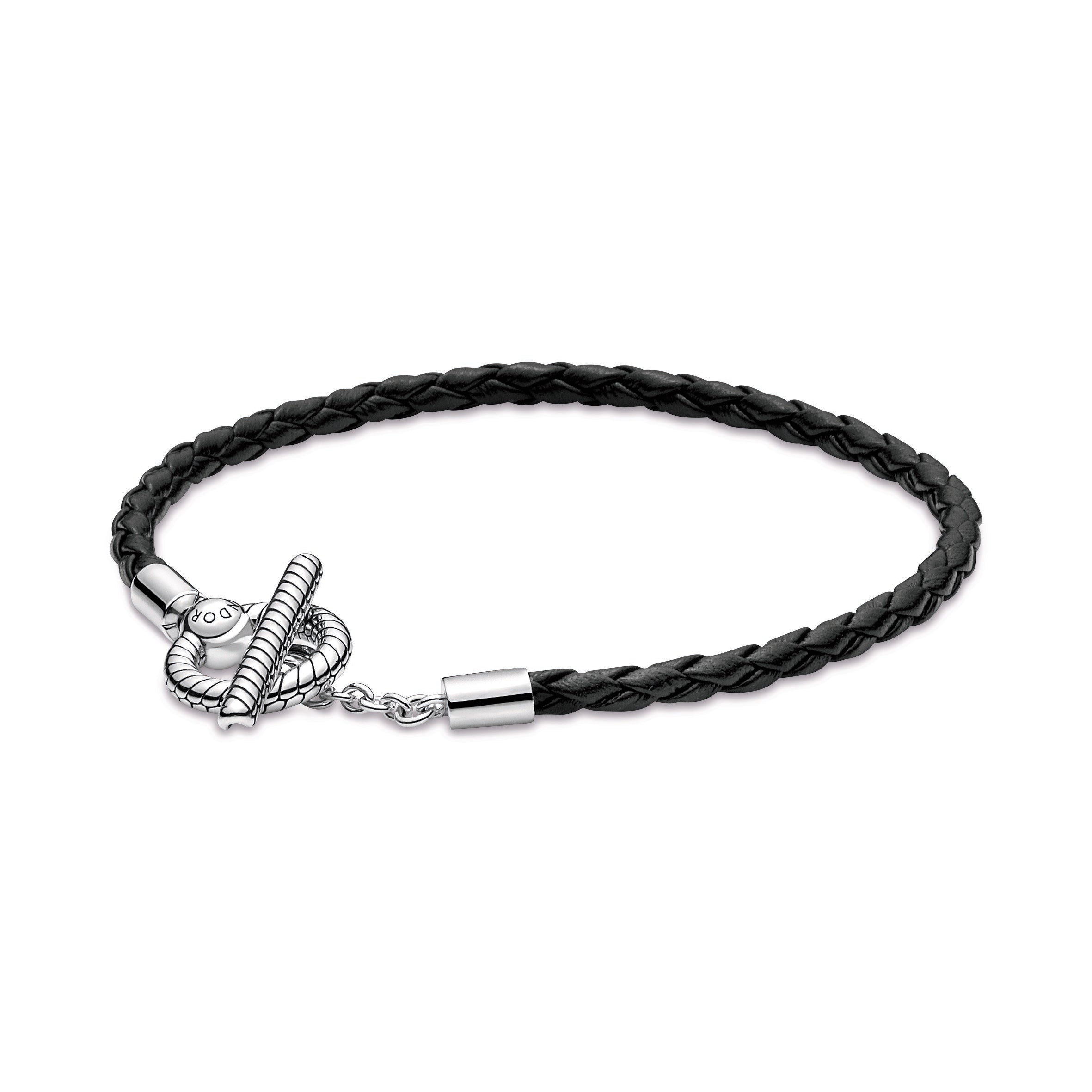 PANDORA Moments Braided Leather T-bar Bracelet Bracelets Chain Bracelet Jewelry Gift