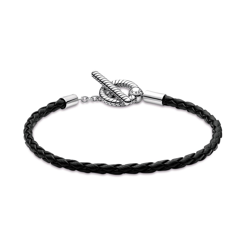 PANDORA Moments Braided Leather T-bar Bracelet Bracelets Chain Bracelet Jewelry Gift