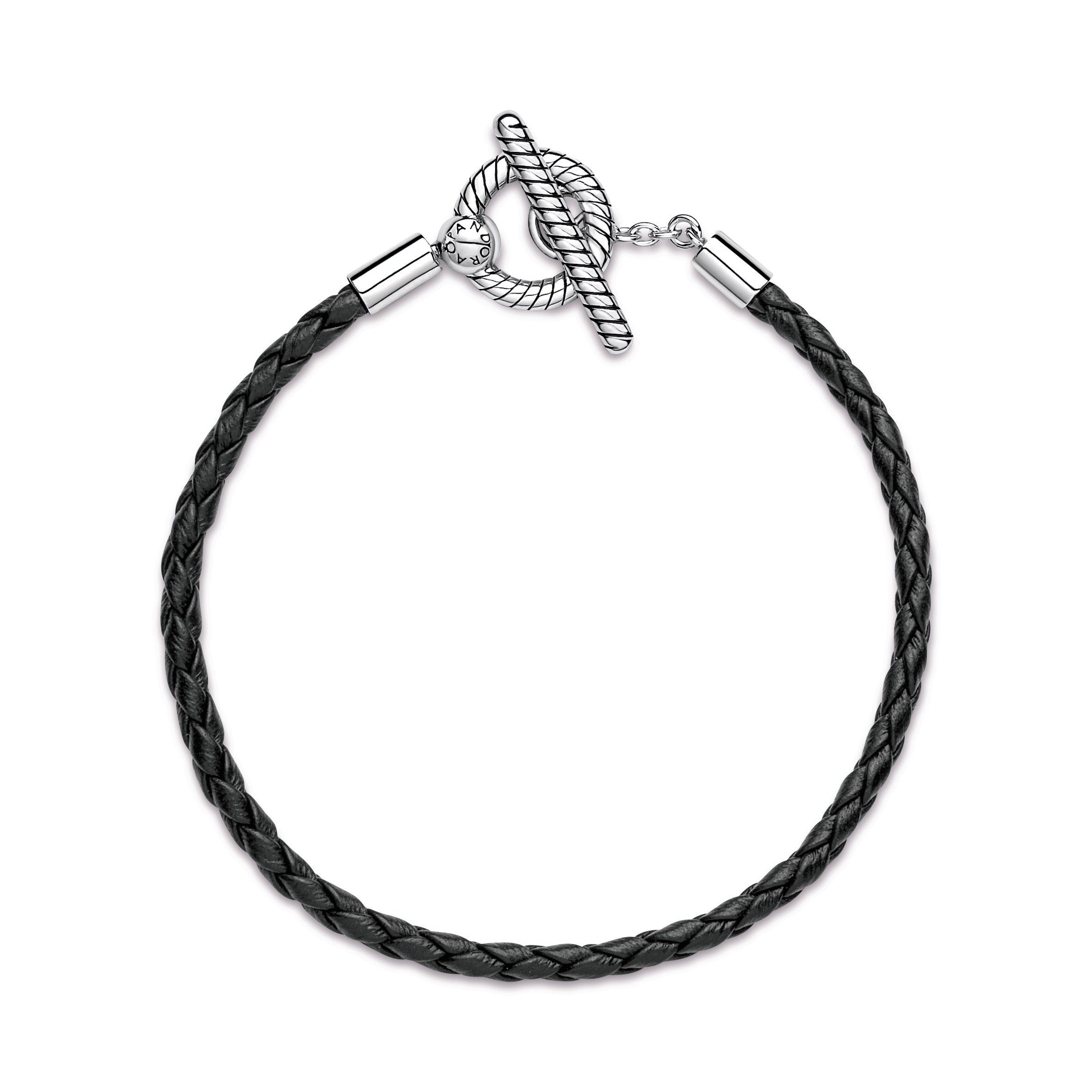 PANDORA Moments Braided Leather T-bar Bracelet Bracelets Chain Bracelet Jewelry Gift