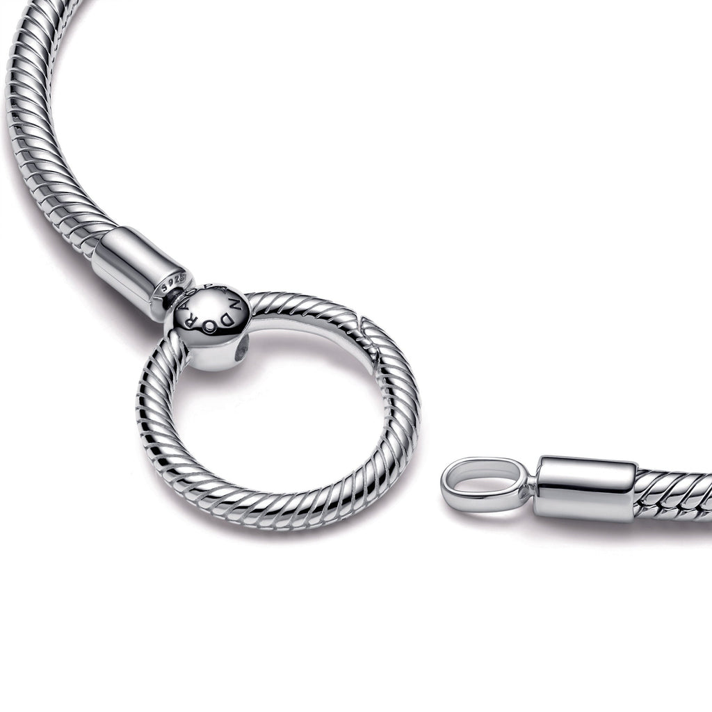 PANDORA Moments O Closure Snake Chain Bracelet Sterling Silver Bracelets Jewelry Gift