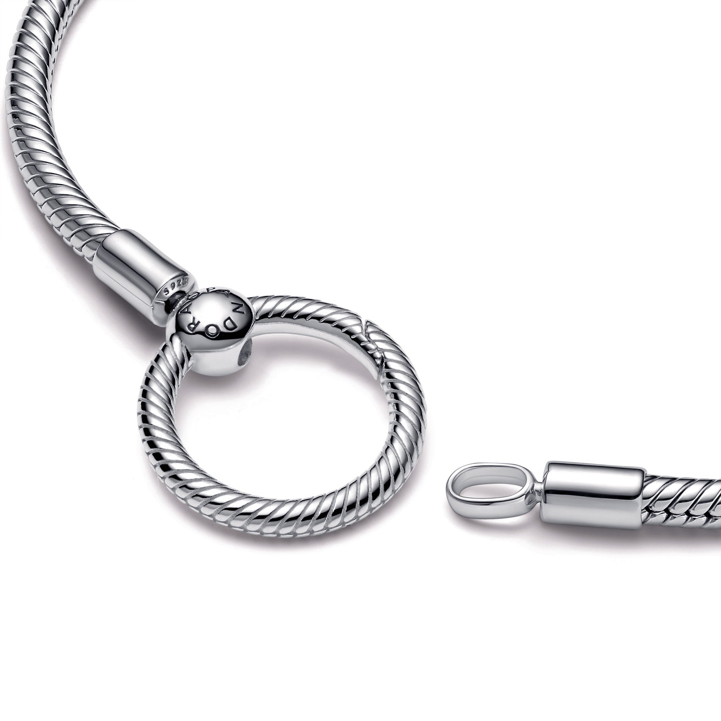PANDORA Moments O Closure Snake Chain Bracelet Sterling Silver Bracelets Jewelry Gift