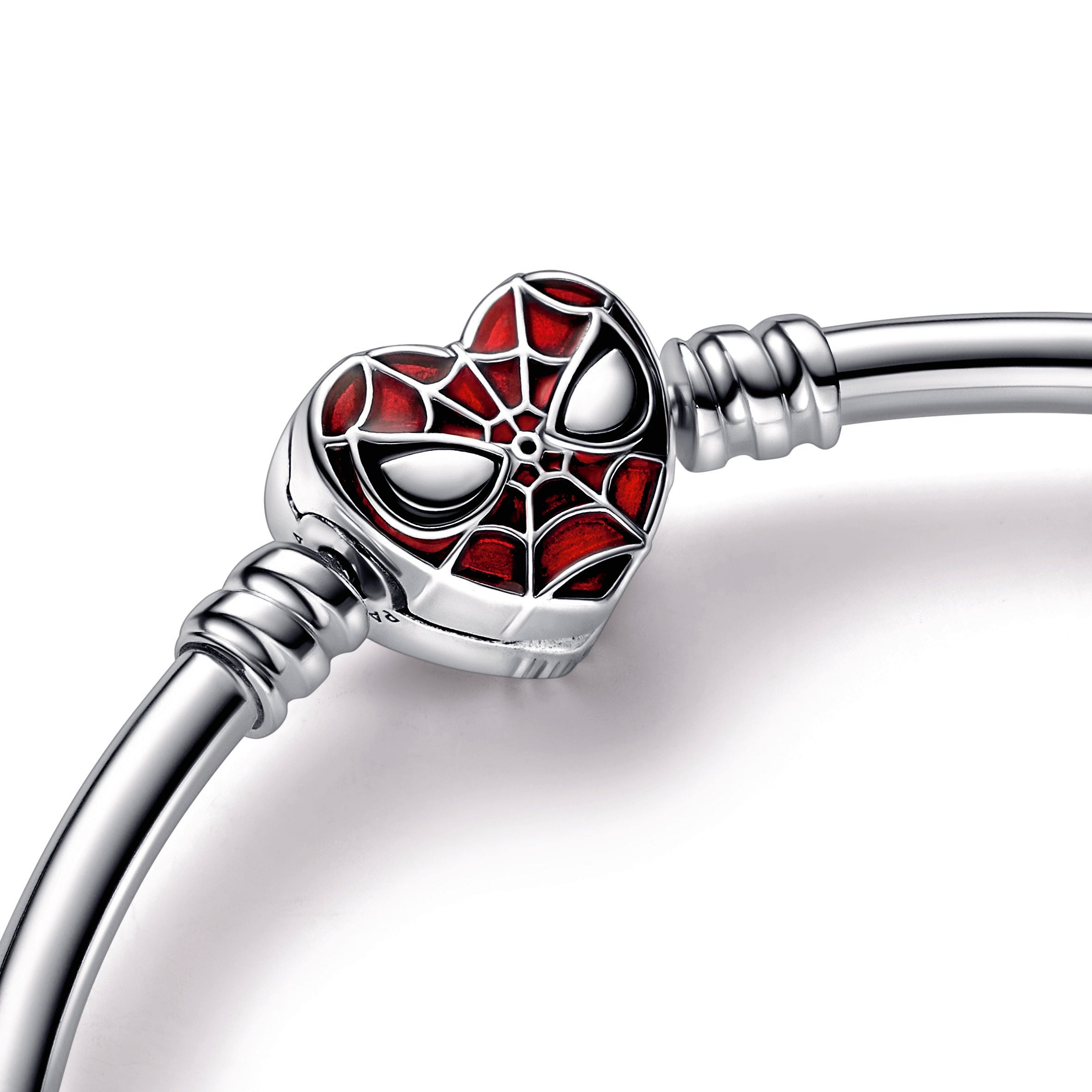PANDORA Moments Marvel Spider-Man Mask Clasp Bangle Enamel Bracelets Chain Bracelet Jewelry Gift