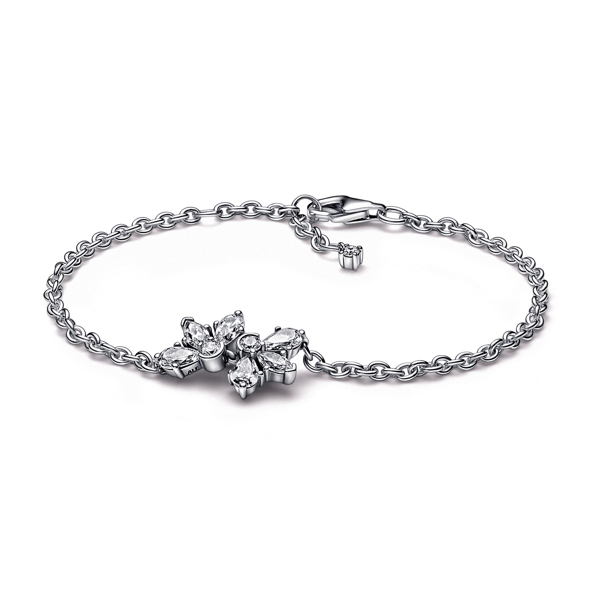 PANDORA Sparkling Herbarium Cluster Chain Bracelet Cubic Zirconia Weddings Bracelets Jewelry Gift