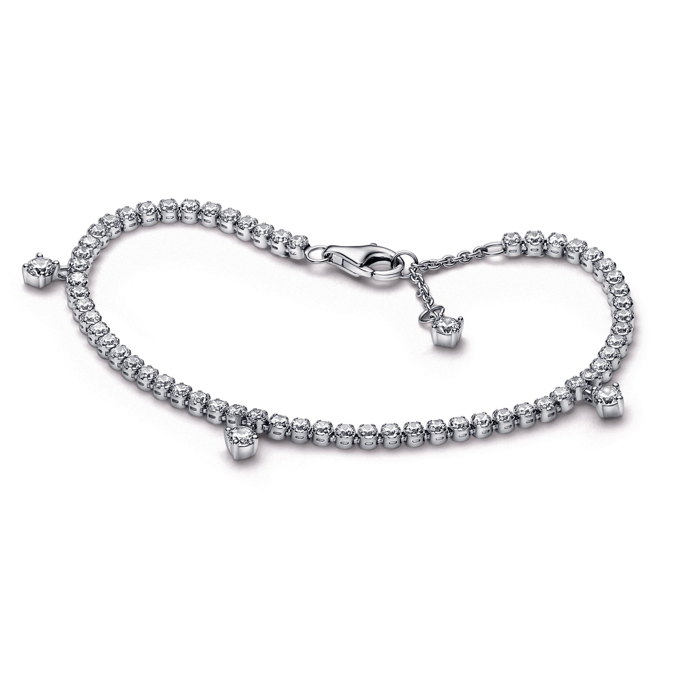PANDORA Sparkling Drops Tennis Bracelet Cubic Zirconia Weddings Bracelets Chain Bracelet Jewelry Gift