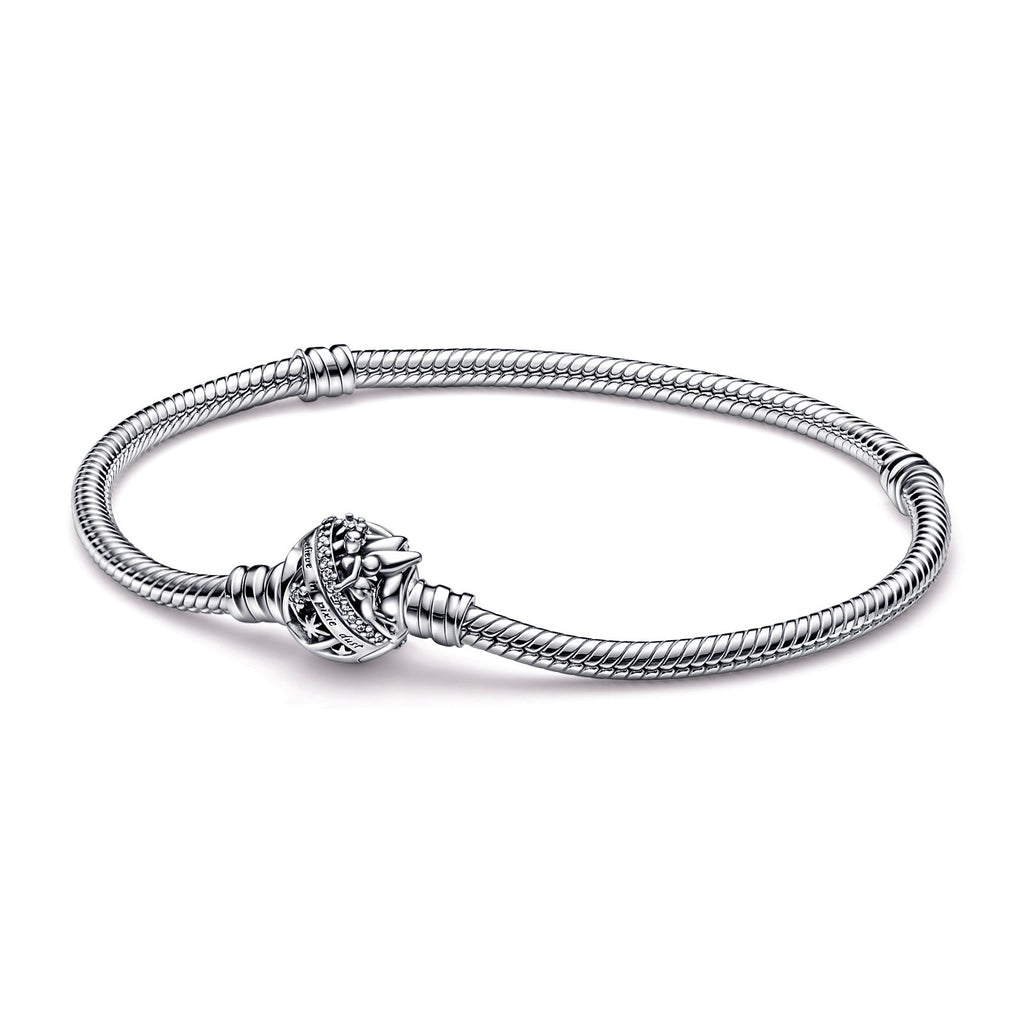 PANDORA Disney Tinker Bell Clasp Moments Snake Chain Bracelet Sterling Silver Bracelets Jewelry Gift