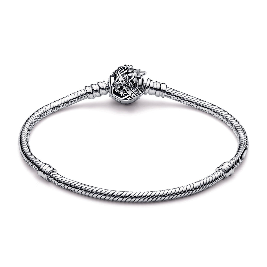 PANDORA Disney Tinker Bell Clasp Moments Snake Chain Bracelet Sterling Silver Bracelets Jewelry Gift
