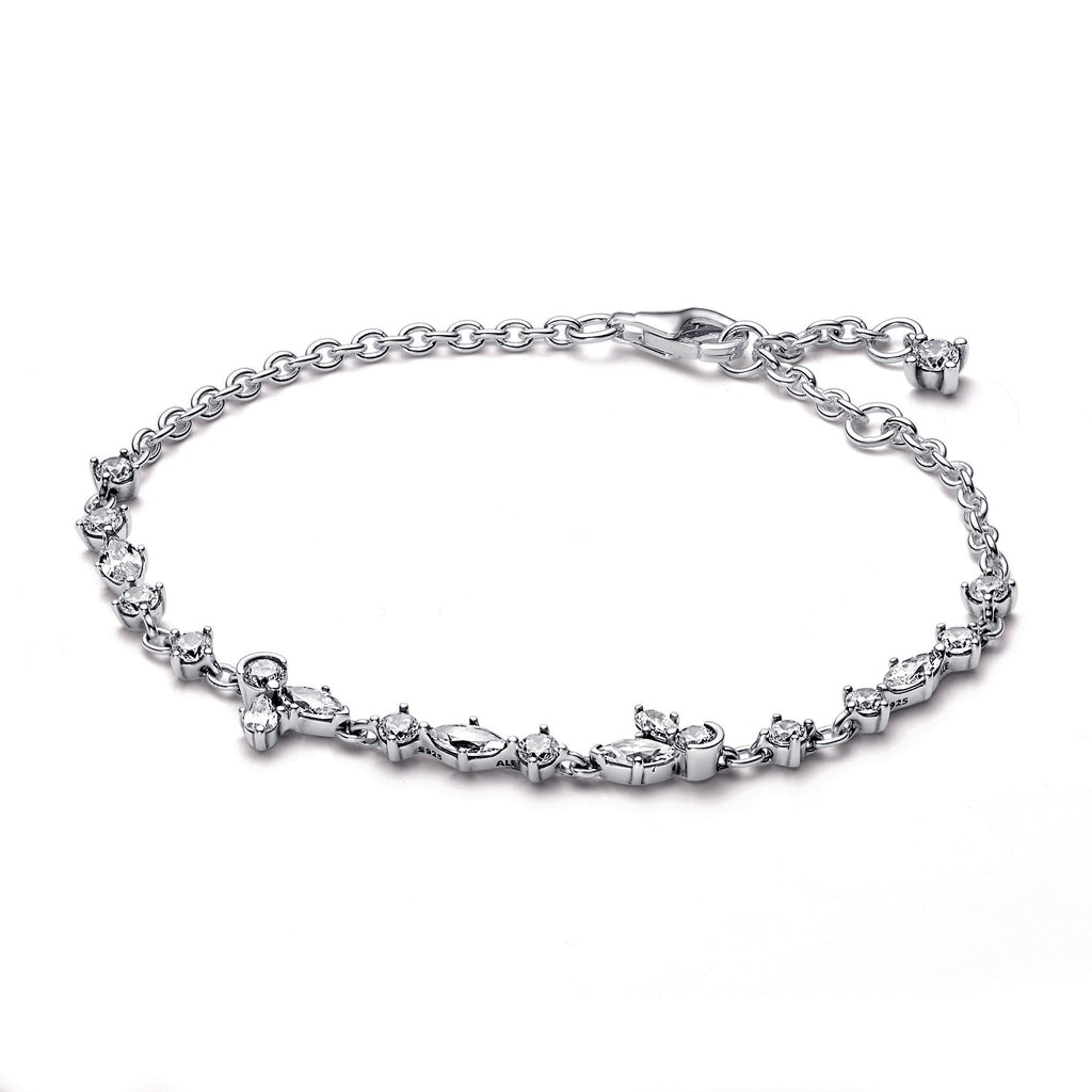 PANDORA Sparkling Herbarium Cluster Chain Bracelet Cubic Zirconia Silver Weddings Bracelets Jewelry Gift
