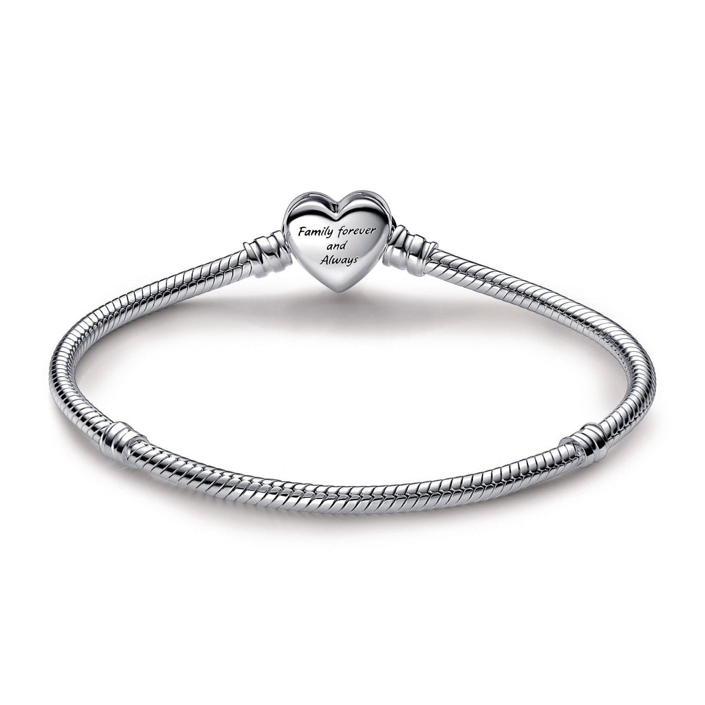 PANDORA Moments Sparkling Infinity Heart Clasp Snake Chain Bracelet Sterling Silver Bracelets Jewelry Gift