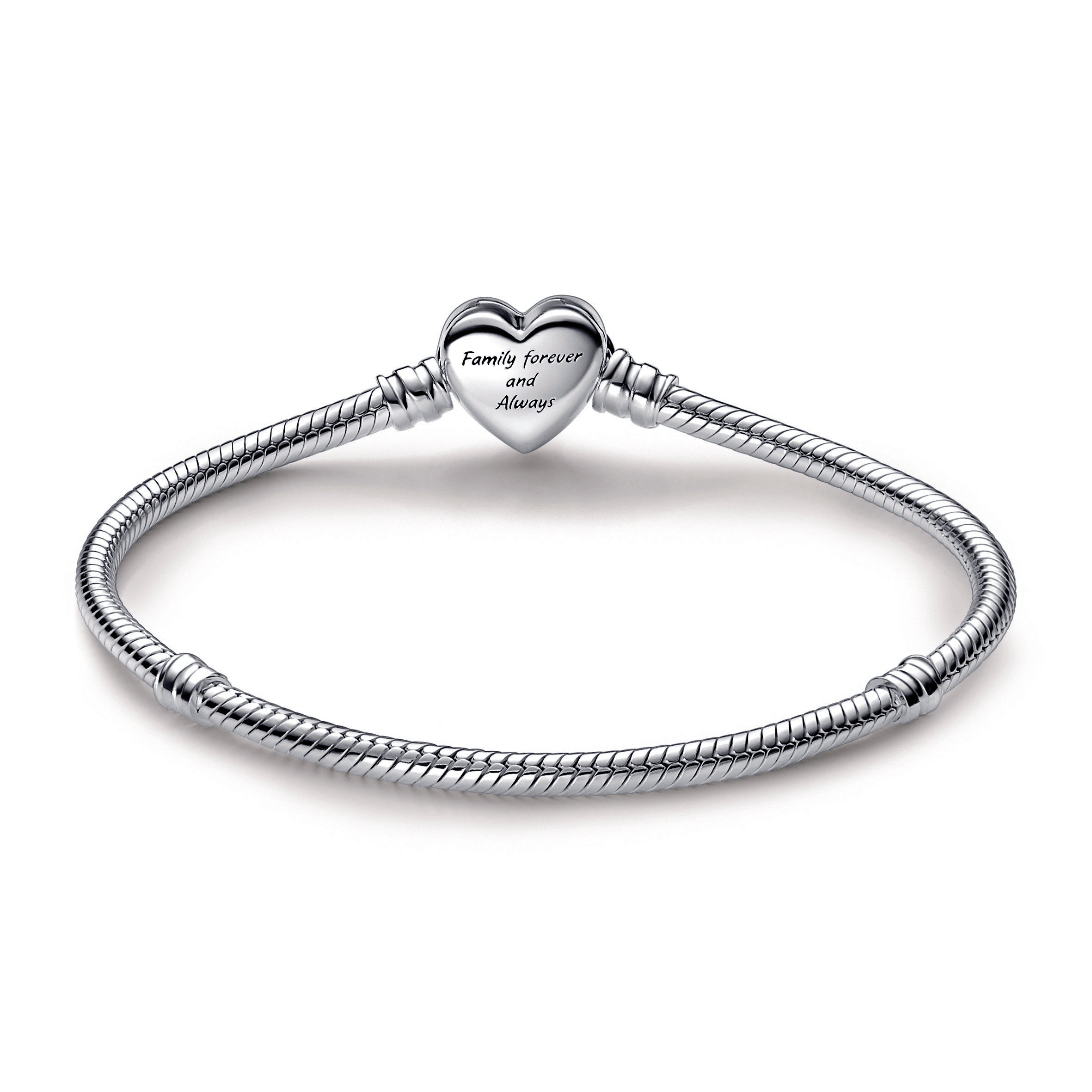 PANDORA Moments Sparkling Infinity Heart Clasp Snake Chain Bracelet Sterling Silver Bracelets Jewelry Gift