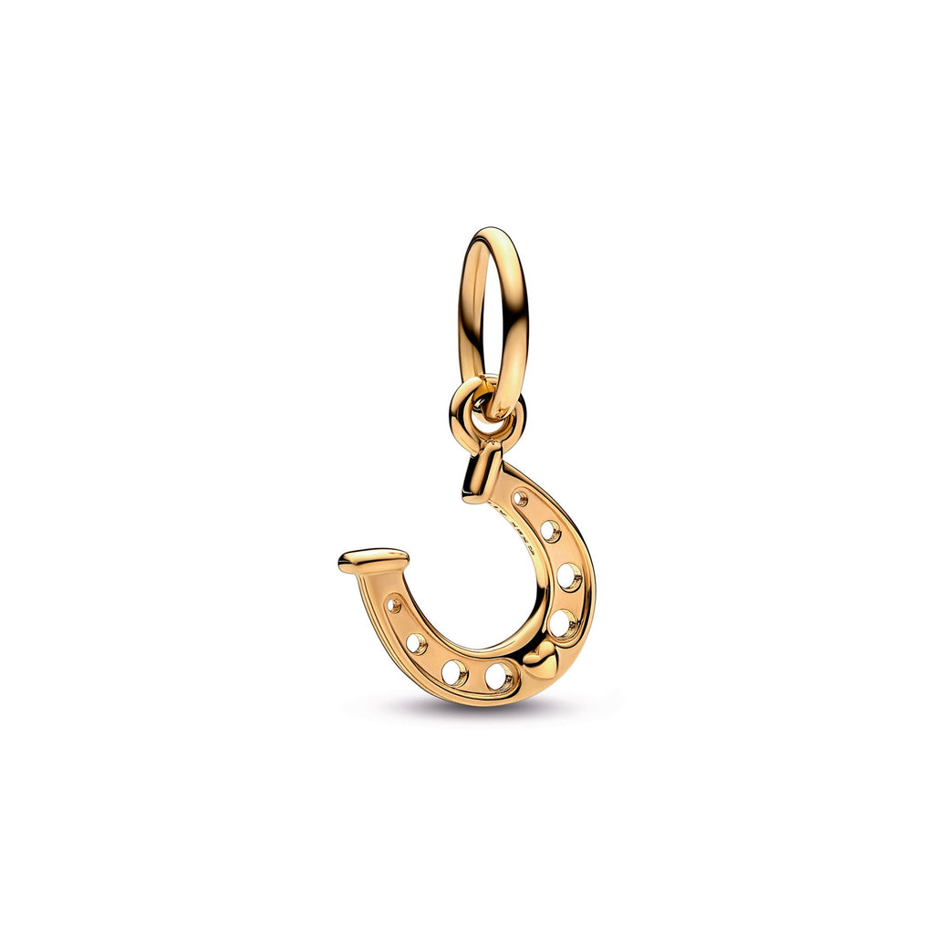 PANDORA Lucky Horseshoe Dangle Charm 14K Gold Charms Bracelet Charm Jewelry Gift