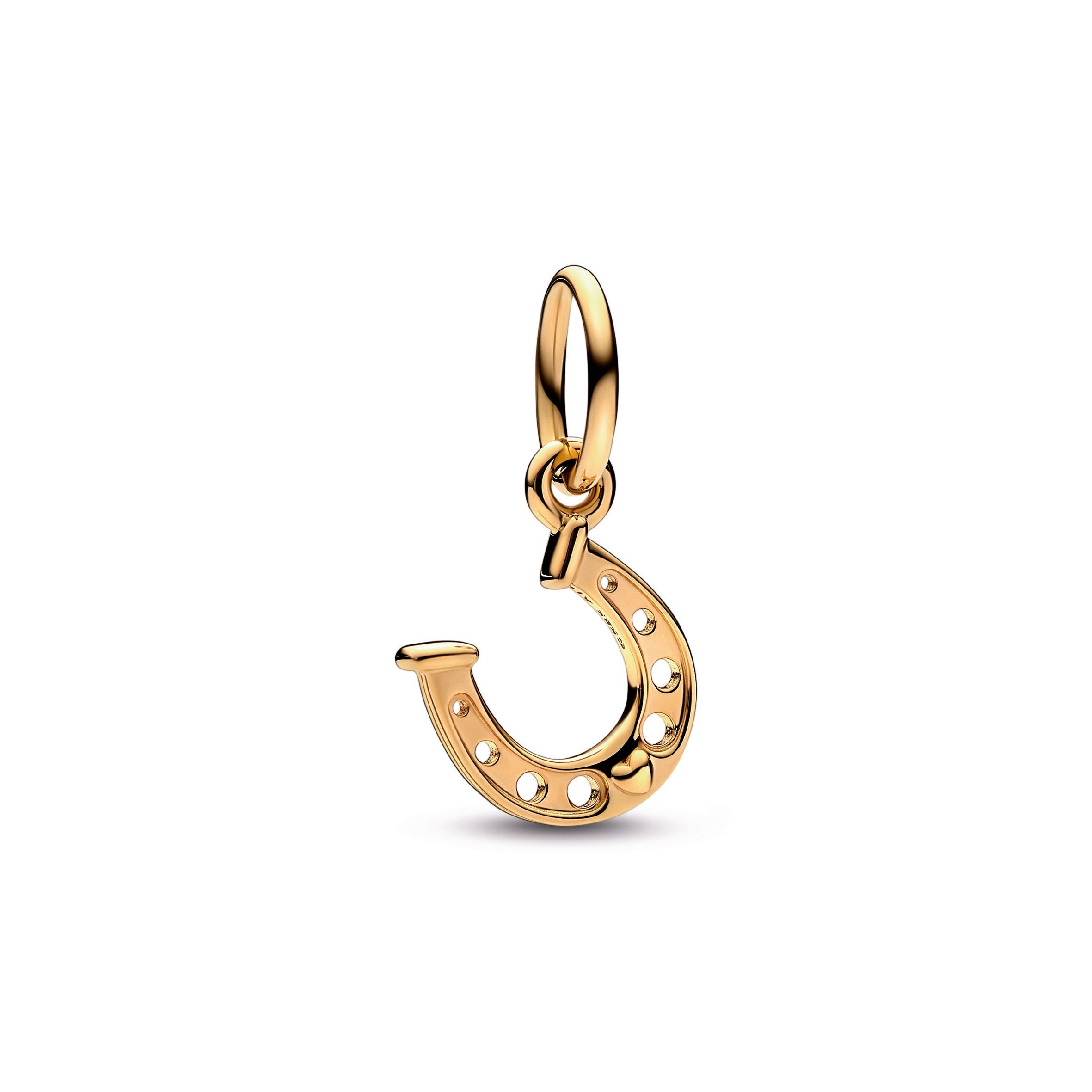 PANDORA Lucky Horseshoe Dangle Charm 14K Gold Charms Bracelet Charm Jewelry Gift