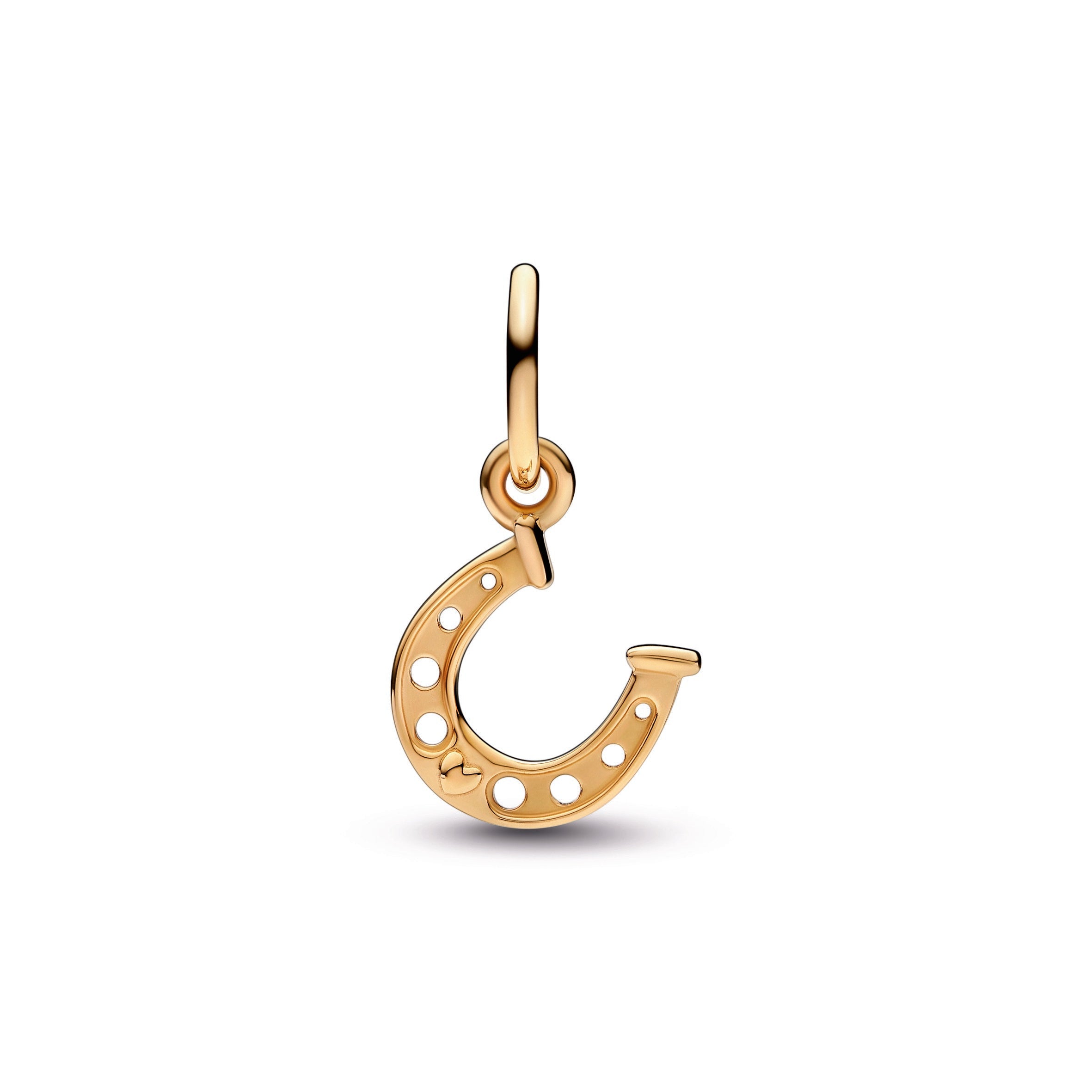 PANDORA Lucky Horseshoe Dangle Charm 14K Gold Charms Bracelet Charm Jewelry Gift