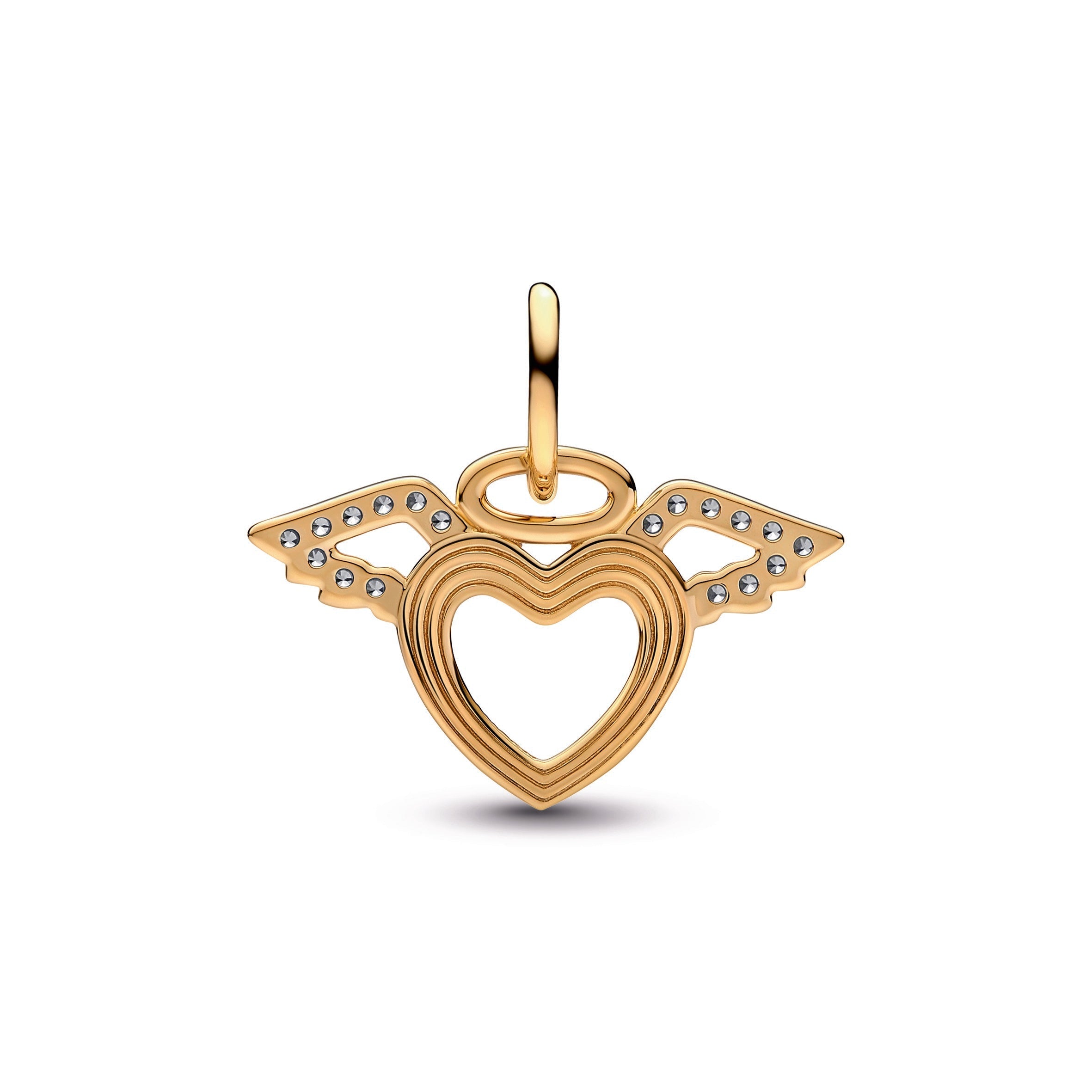 PANDORA Heart And Angel Wings Dangle Charm 14K Gold Charms Bracelet Charm Jewelry Gift