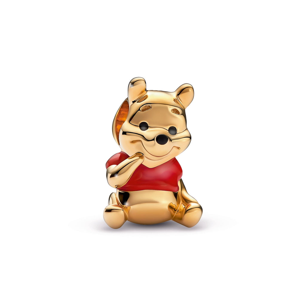 PANDORA Disney Winnie The Pooh Bear Charm 14K Gold Plated Unique Metal Blend Charms Bracelet Charm Jewelry Gift