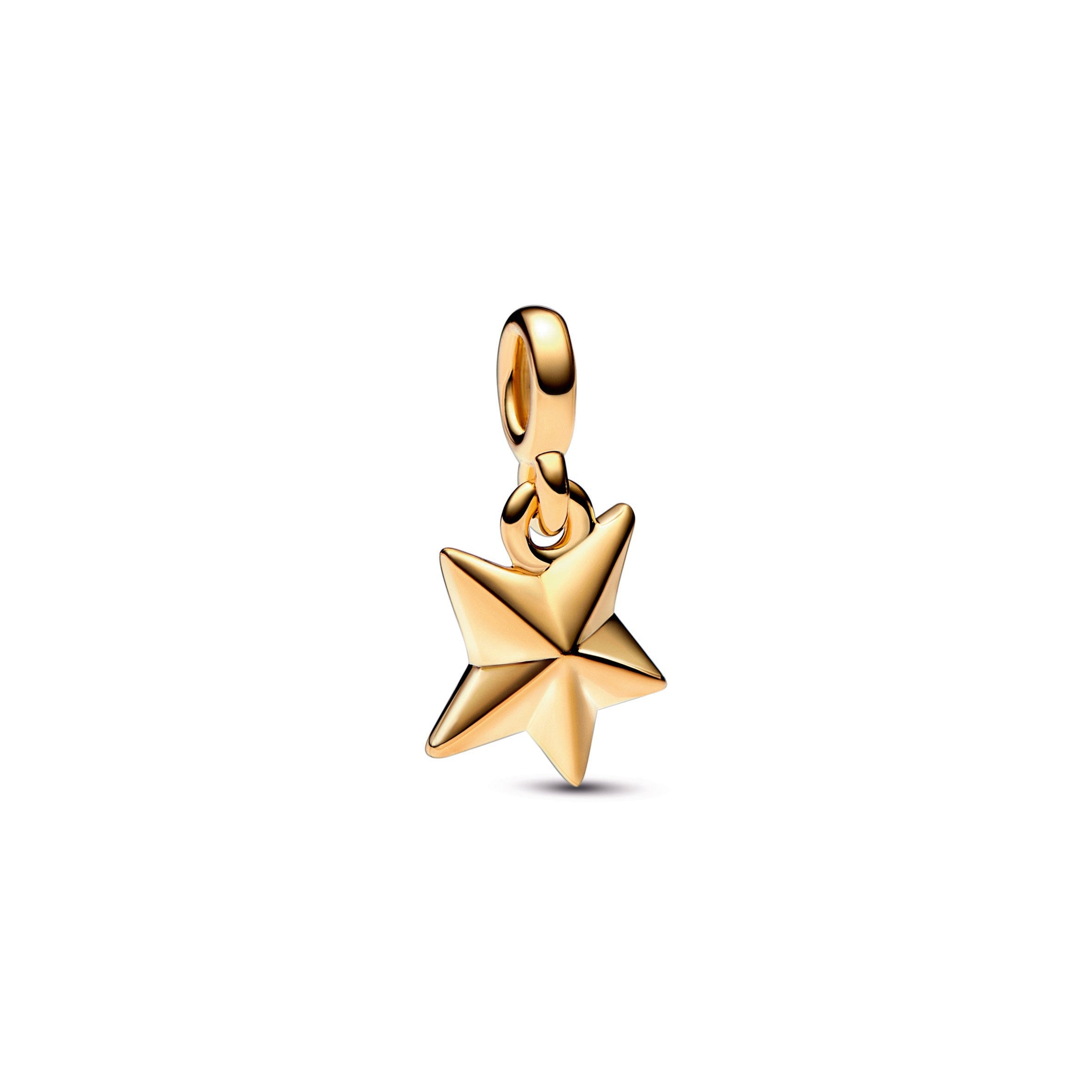 PANDORA ME Faceted Star Mini Dangle 14K Gold Plated Unique Metal Blend Charms Bracelet Charm Jewelry Gift