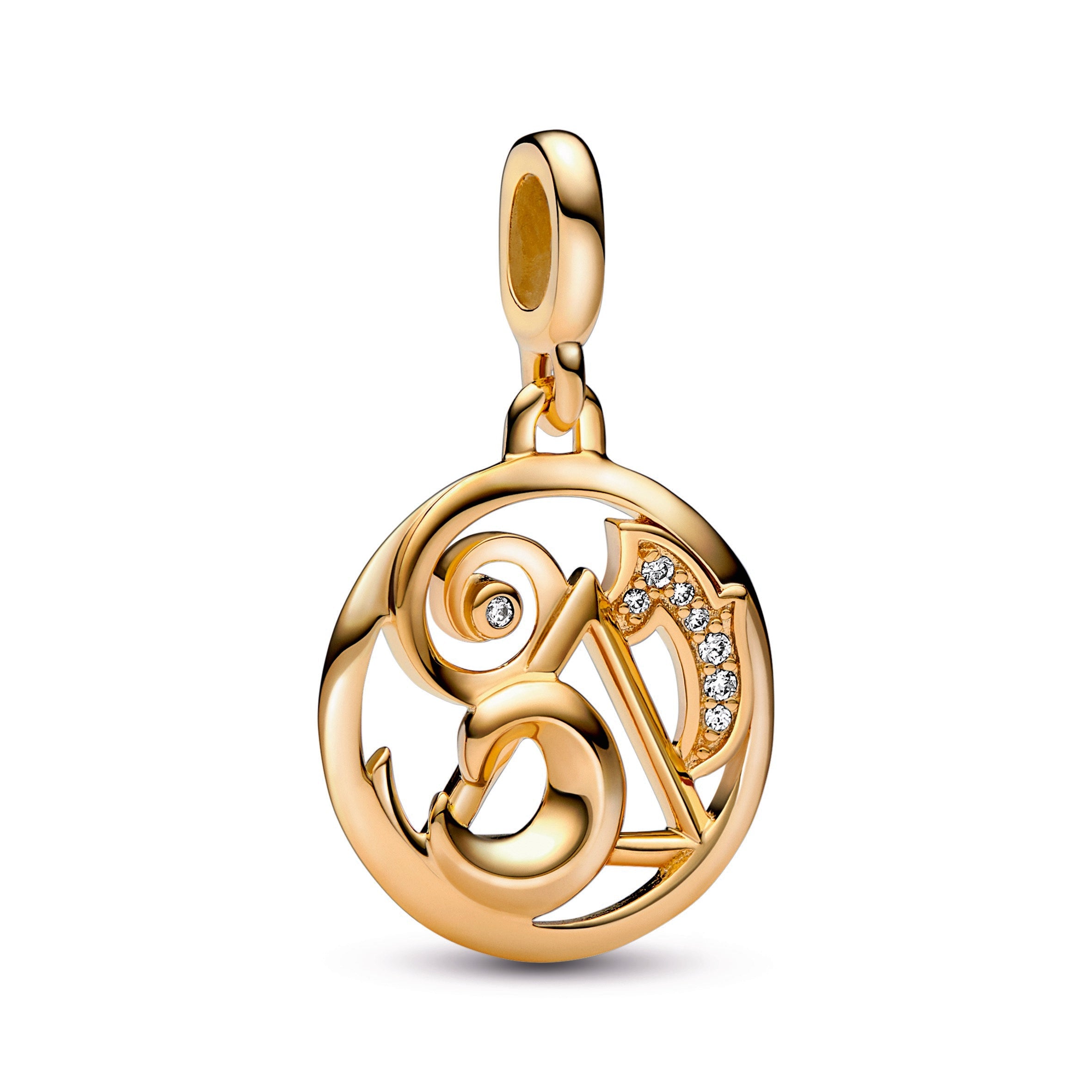 PANDORA ME The Elements Medallion 14K Gold Plated Unique Metal Blend Charms Bracelet Charm Jewelry Gift