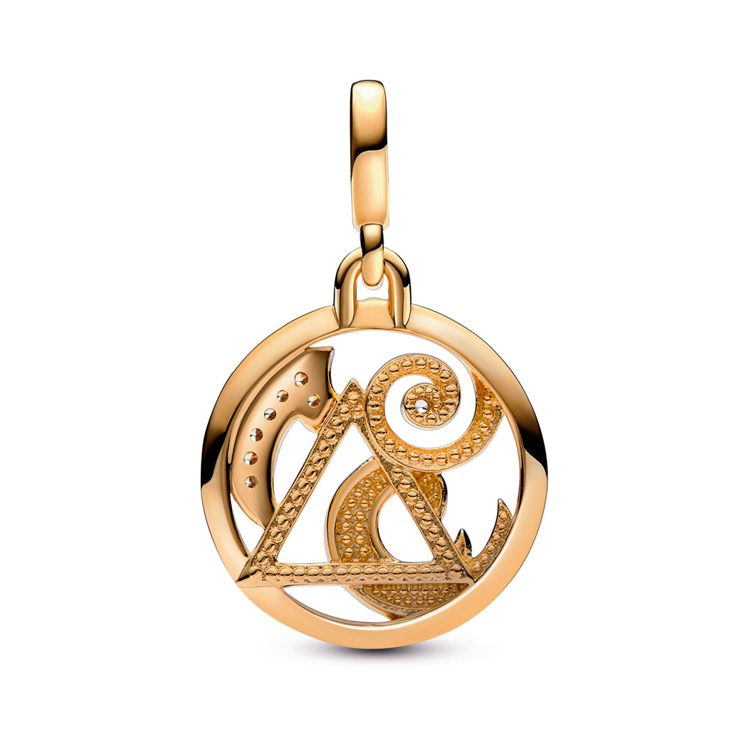 PANDORA ME The Elements Medallion 14K Gold Plated Unique Metal Blend Charms Bracelet Charm Jewelry Gift