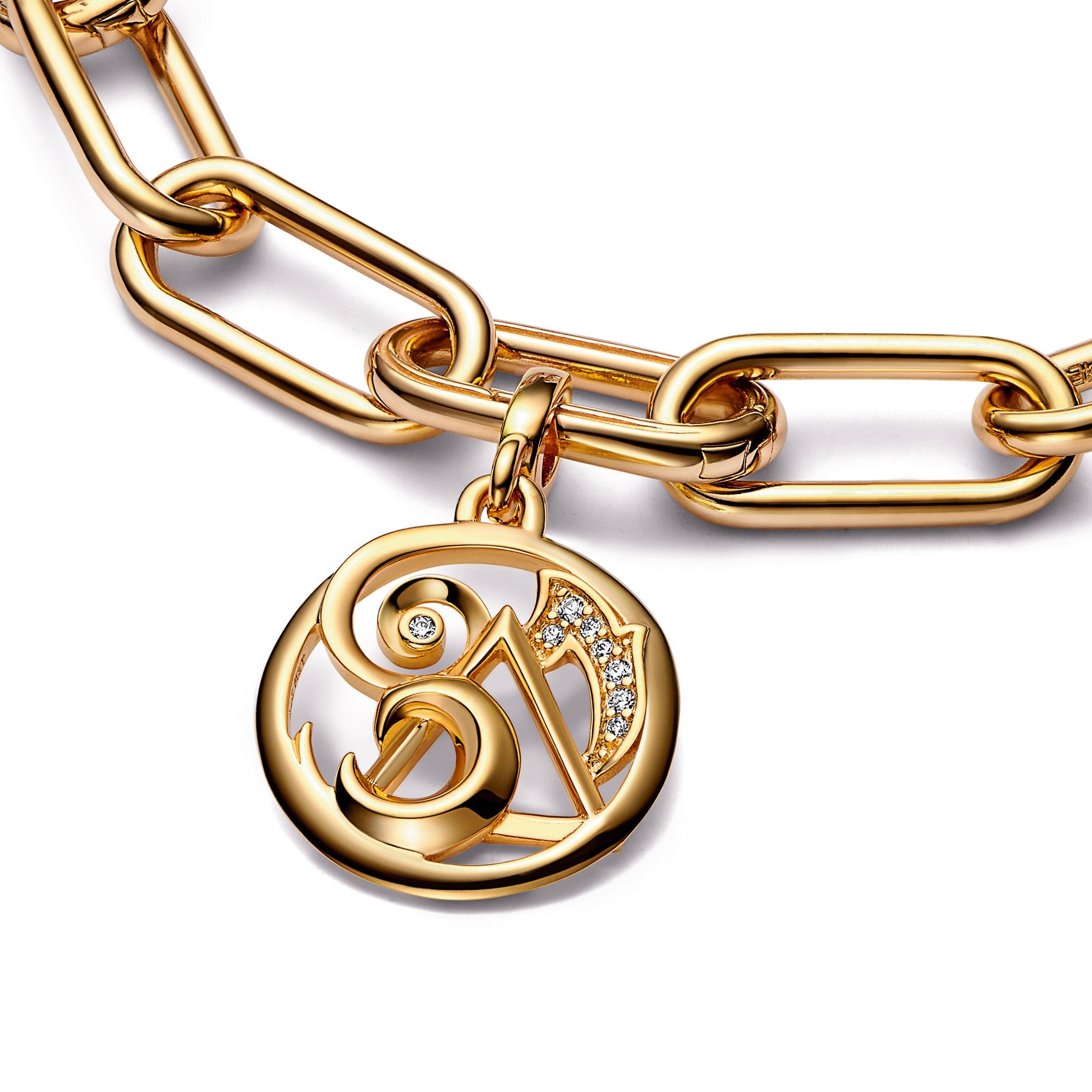 PANDORA ME The Elements Medallion 14K Gold Plated Unique Metal Blend Charms Bracelet Charm Jewelry Gift