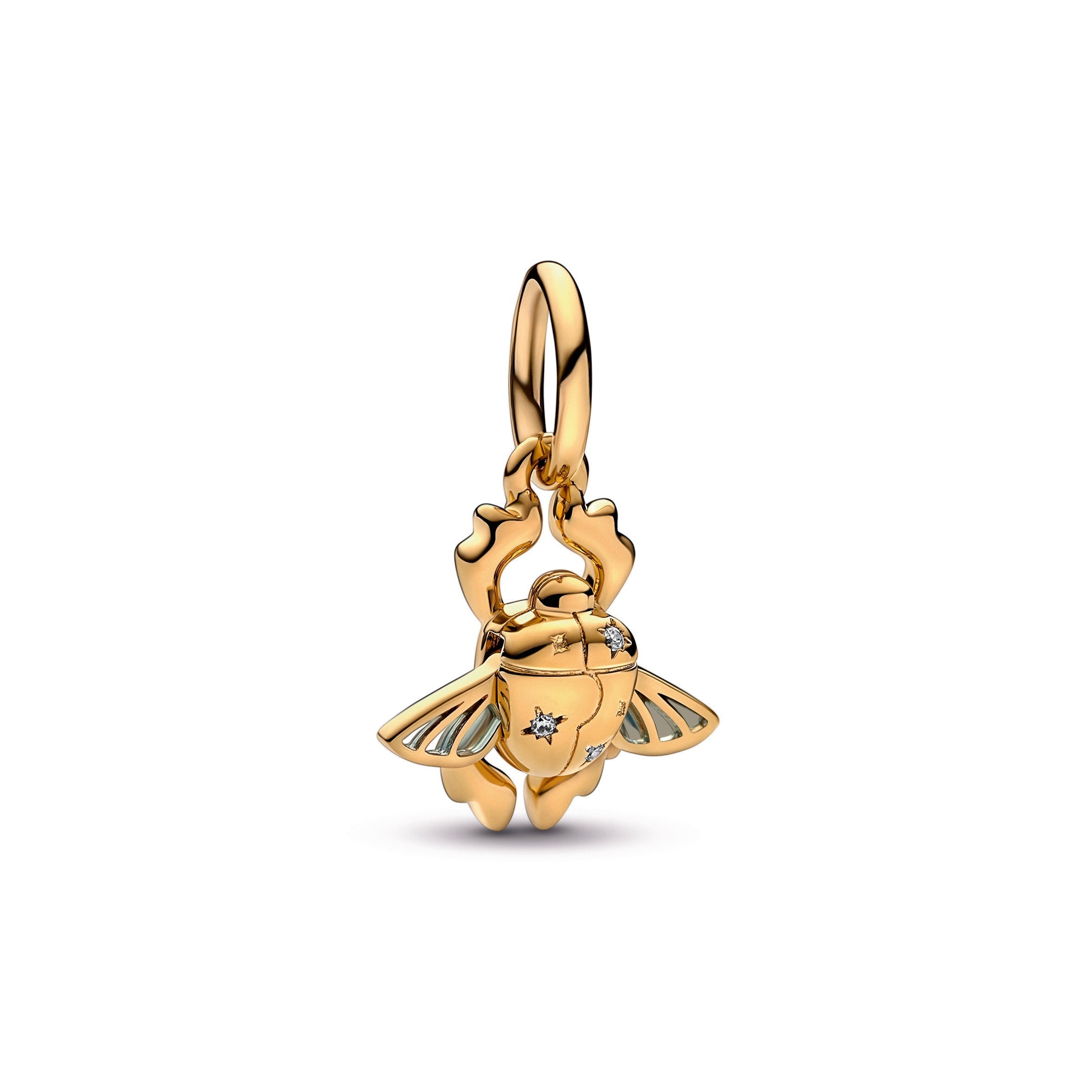 PANDORA Disney Aladdin Scarab Beetle Dangle Charm 14K Gold Plated Unique Metal Blend Charms Bracelet Charm Jewelry Gift