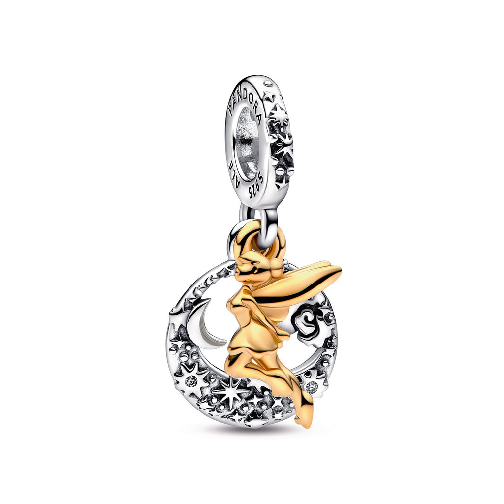 PANDORA Disney Tinker Bell Celestial Night Dangle Charm 14K Gold Plated Unique Metal Blend Charms Bracelet Charm Jewelry Gift