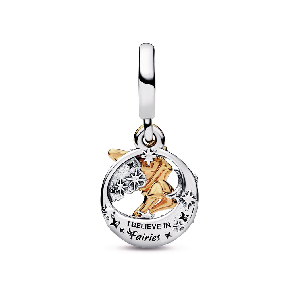 PANDORA Disney Tinker Bell Celestial Night Dangle Charm 14K Gold Plated Unique Metal Blend Charms Bracelet Charm Jewelry Gift