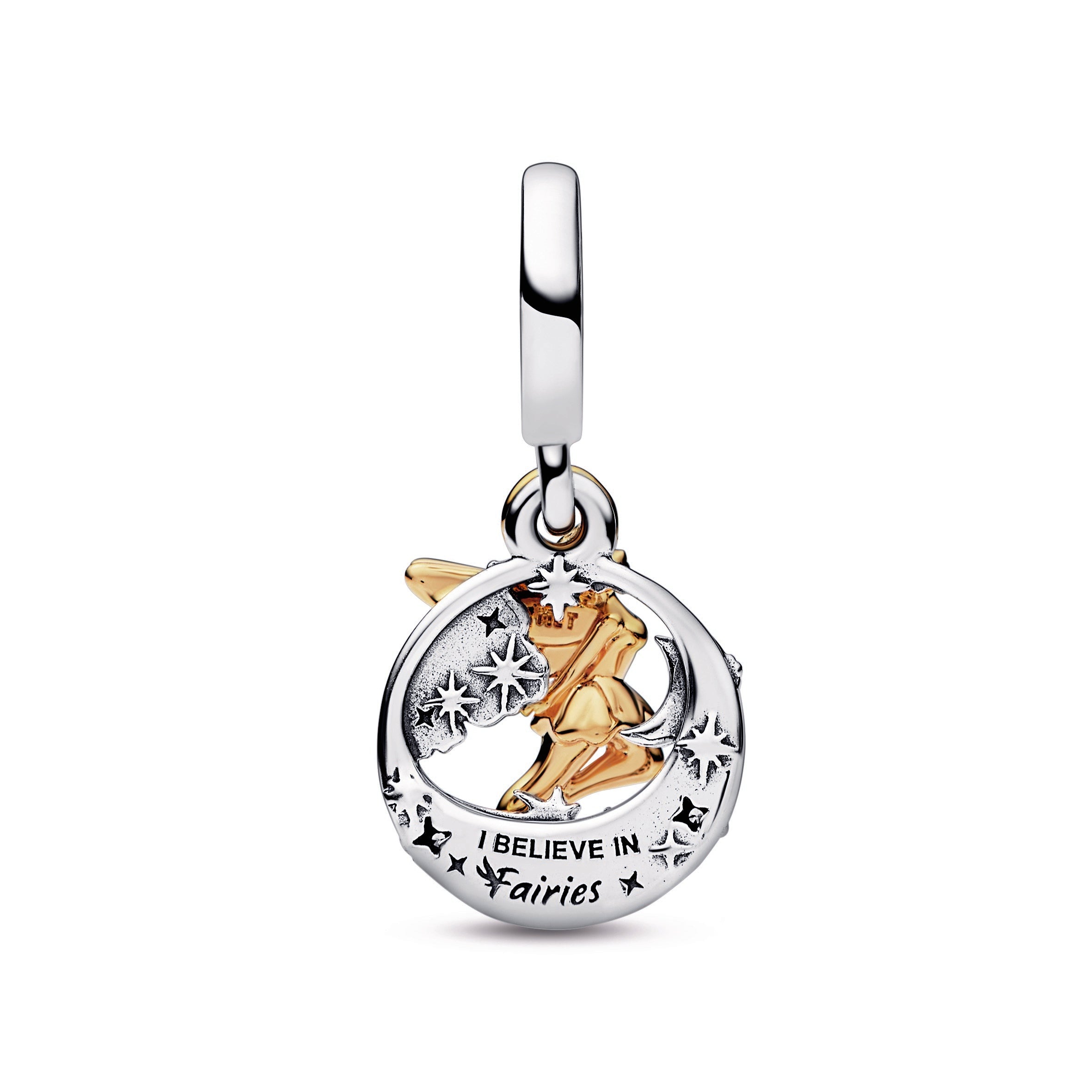 PANDORA Disney Tinker Bell Celestial Night Dangle Charm 14K Gold Plated Unique Metal Blend Charms Bracelet Charm Jewelry Gift