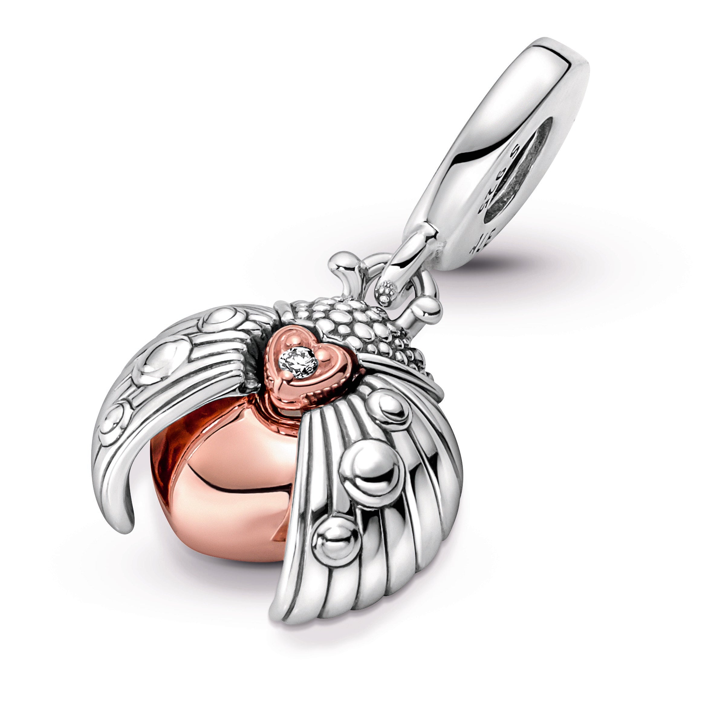PANDORA Club 2022 Ladybird And Heart Dangle Charm 14K Rose Gold Plated Unique Metal Blend Charms Bracelet Charm Jewelry Gift