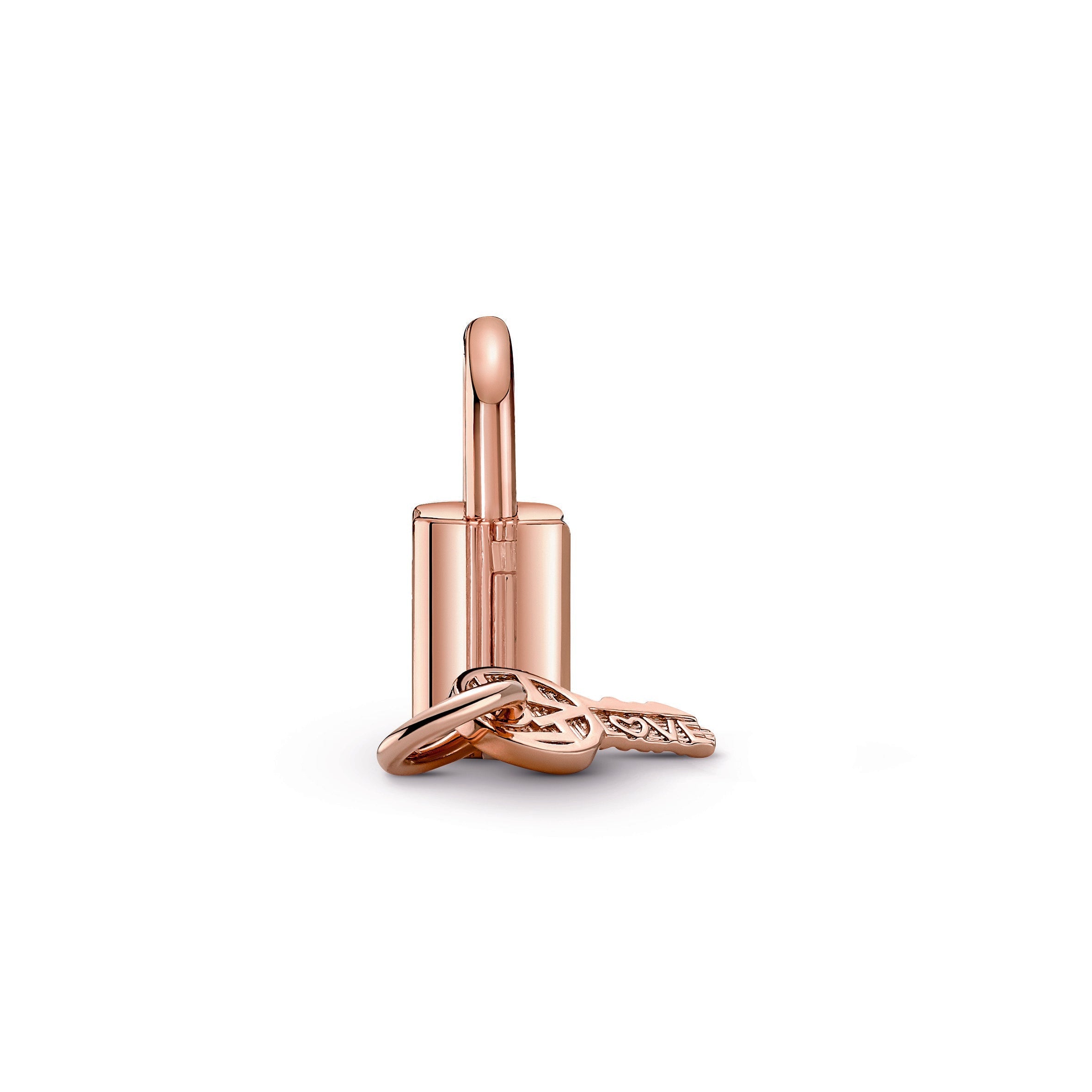 PANDORA Padlock And Key Dangle Charm 14K Rose Gold Plated Unique Metal Blend Love Charms Bracelet Charm Jewelry Gift
