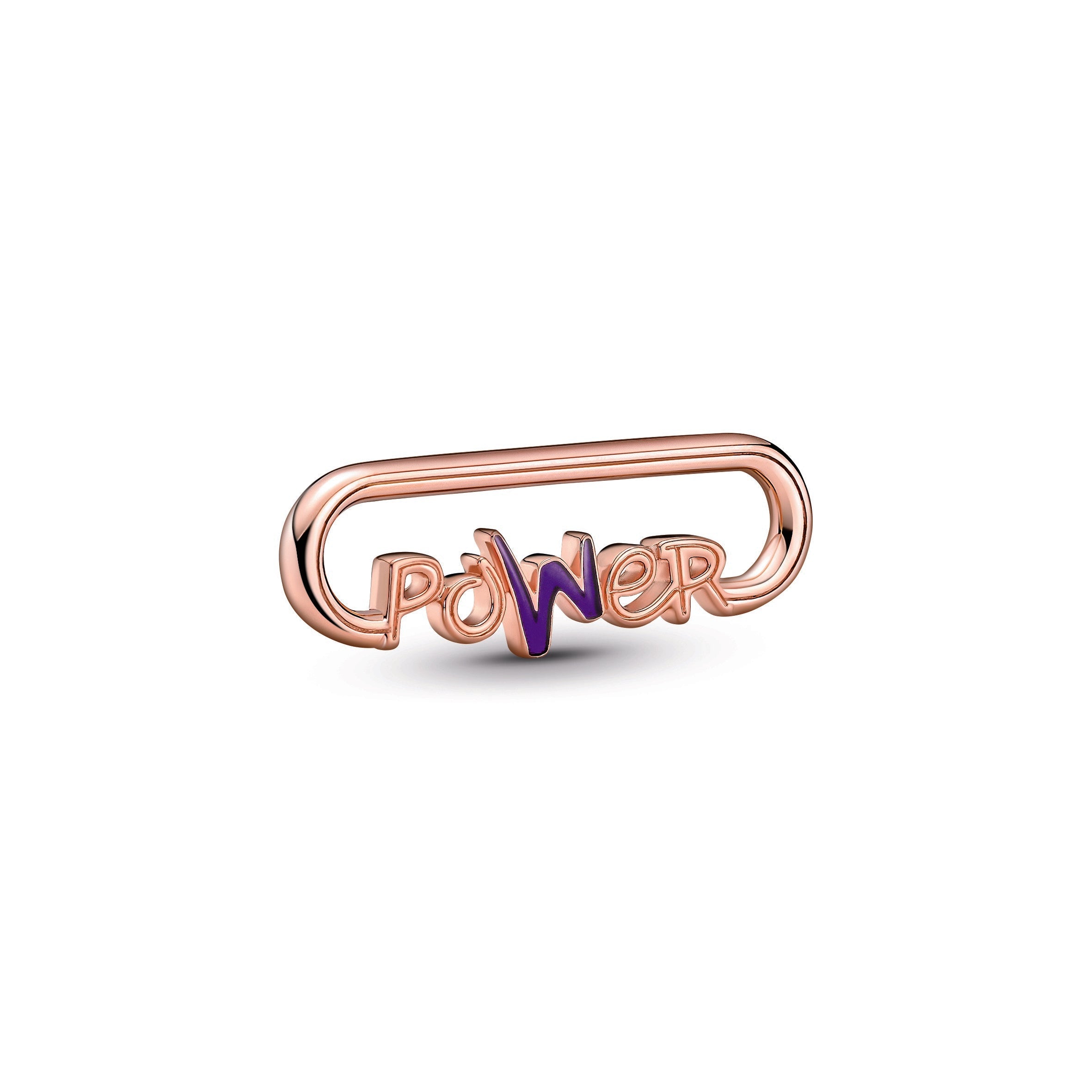 PANDORA ME Styling Power Word Link 14K Rose Gold Plated Unique Metal Blend Jewelry Fashion Jewelry Gift For Women