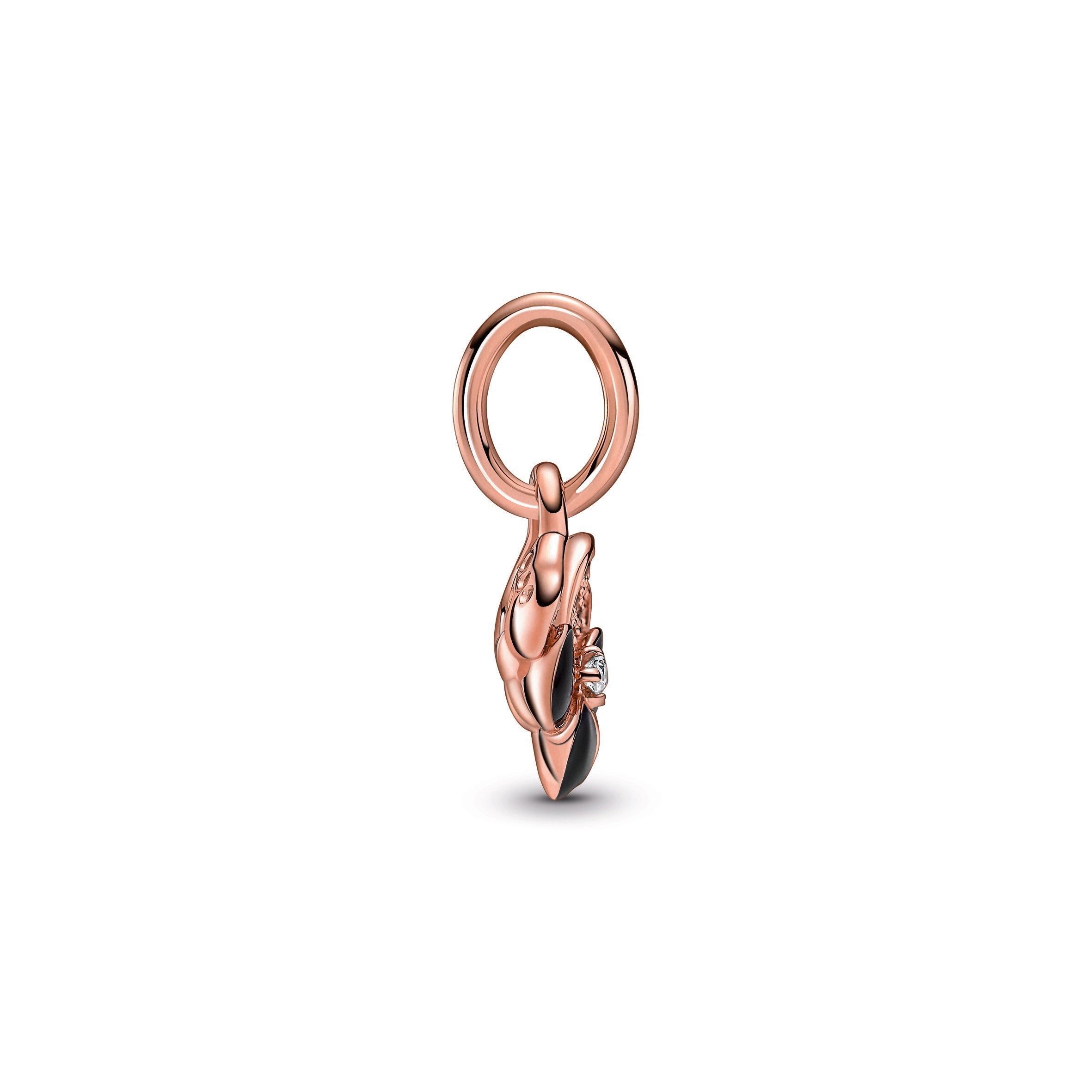 PANDORA Deep Purple Pansy Flower Dangle Charm 14K Rose Gold Plated Unique Metal Blend Charms Bracelet Charm Jewelry Gift