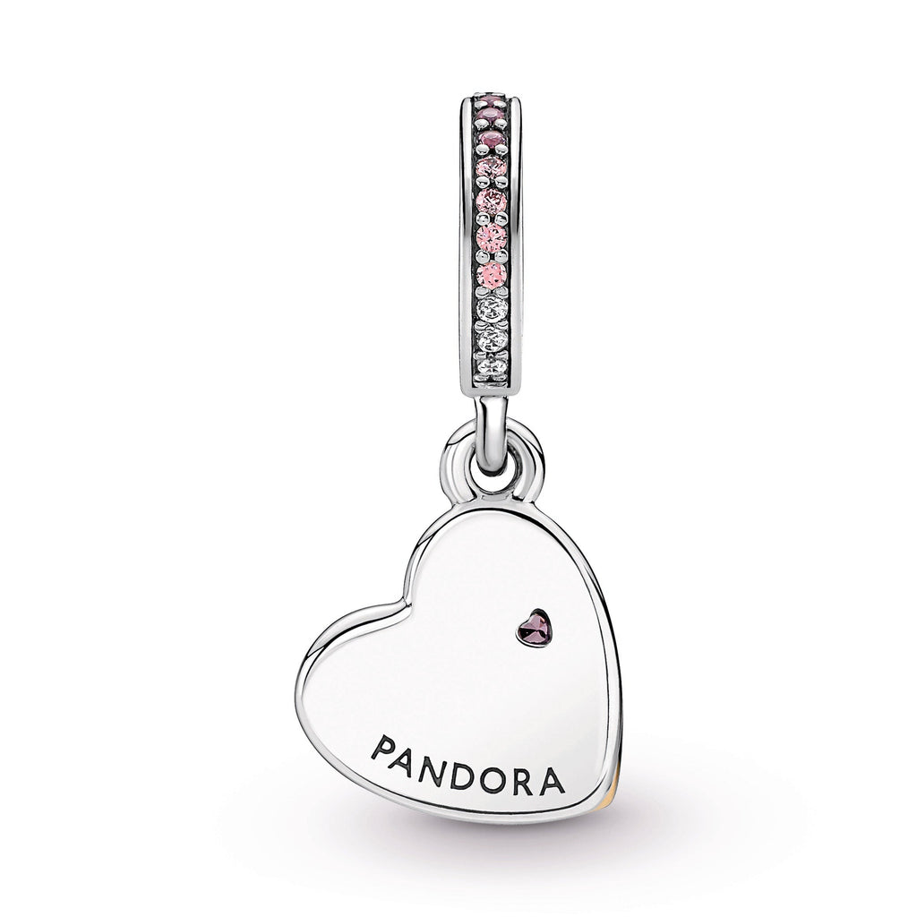 PANDORA Entwined Infinite Hearts Double Dangle Charm 14K Rose Gold Plated Unique Metal Blend Charms Bracelet Charm Jewelry Gift
