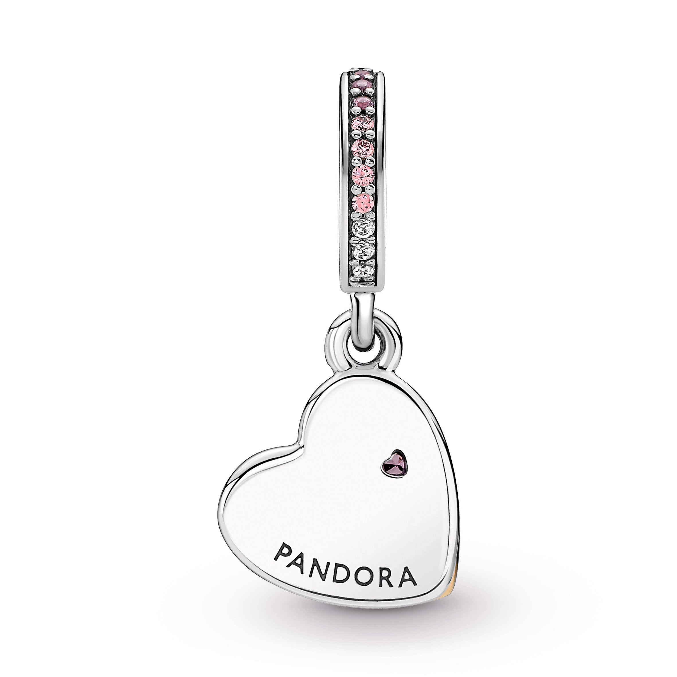 PANDORA Entwined Infinite Hearts Double Dangle Charm 14K Rose Gold Plated Unique Metal Blend Charms Bracelet Charm Jewelry Gift