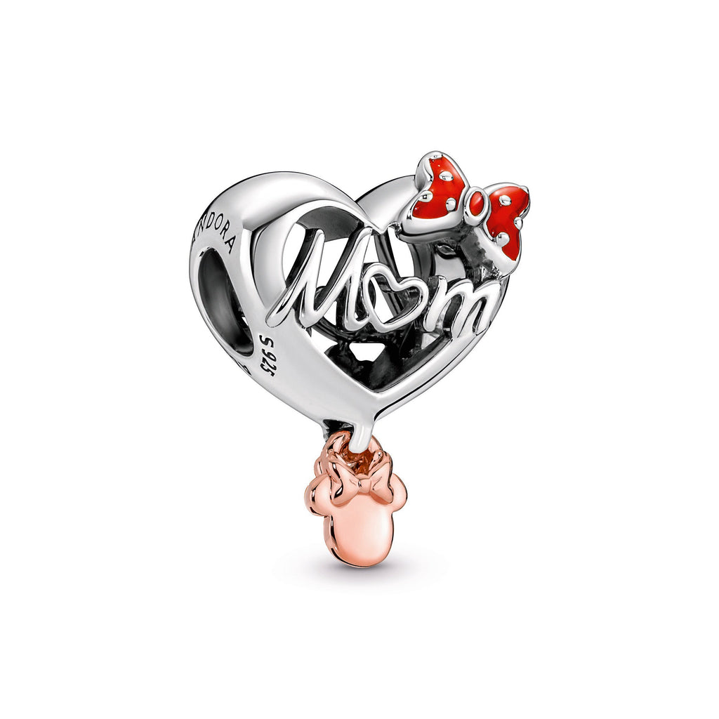 PANDORA Disney Minnie Mouse Mum Heart Charm 14K Rose Gold Plated Unique Metal Blend Charms Bracelet Charm Jewelry Gift
