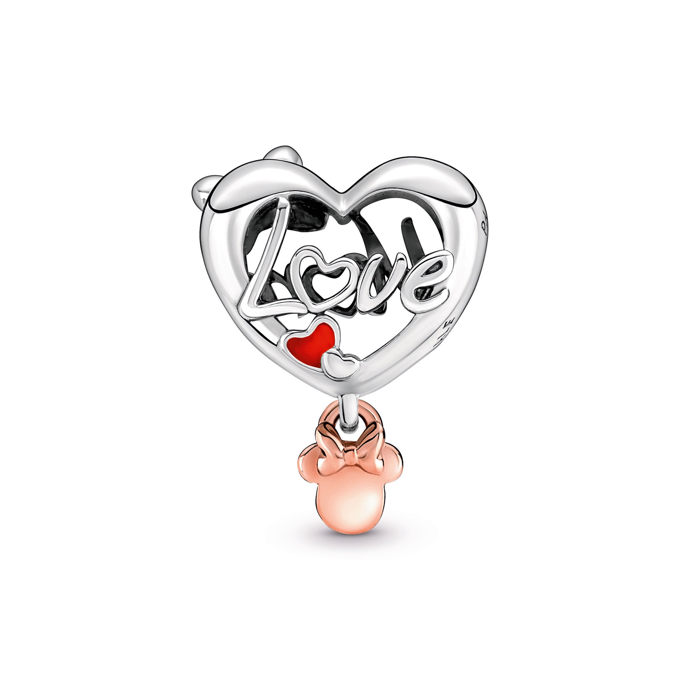 PANDORA Disney Minnie Mouse Mum Heart Charm 14K Rose Gold Plated Unique Metal Blend Charms Bracelet Charm Jewelry Gift