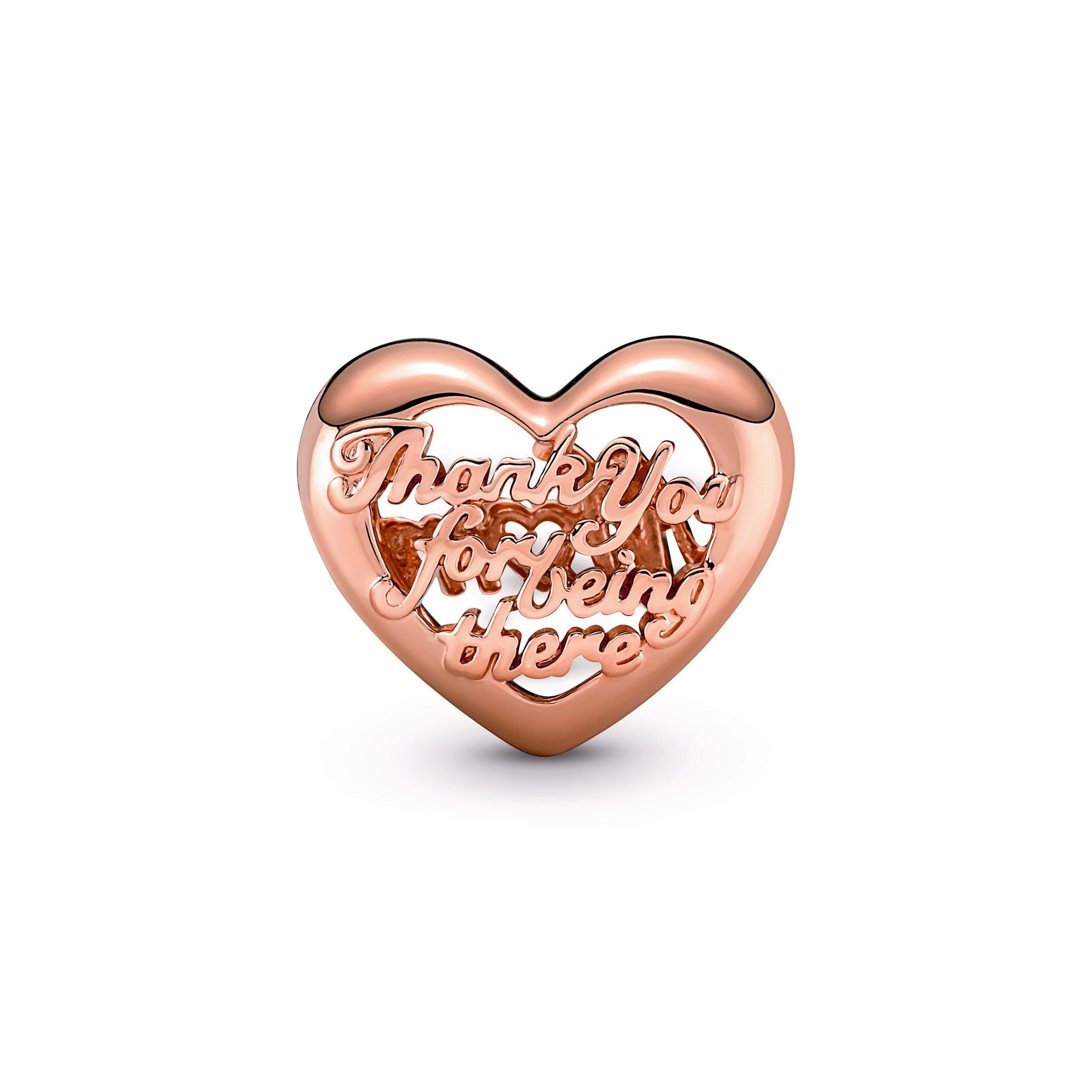 PANDORA Thank You Mum Heart Charm 14K Rose Gold Plated Unique Metal Blend Charms Bracelet Charm Jewelry Gift