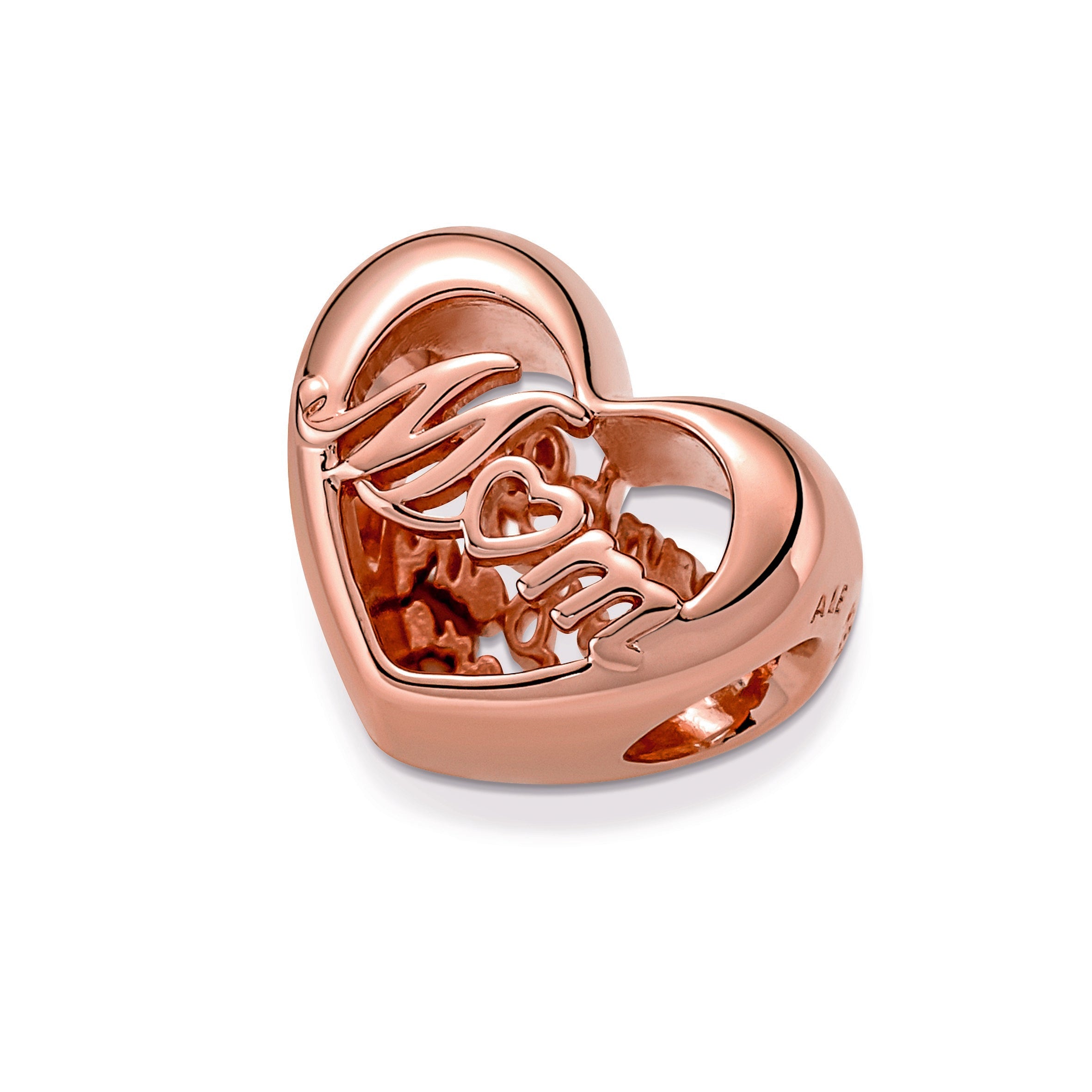 PANDORA Thank You Mum Heart Charm 14K Rose Gold Plated Unique Metal Blend Charms Bracelet Charm Jewelry Gift