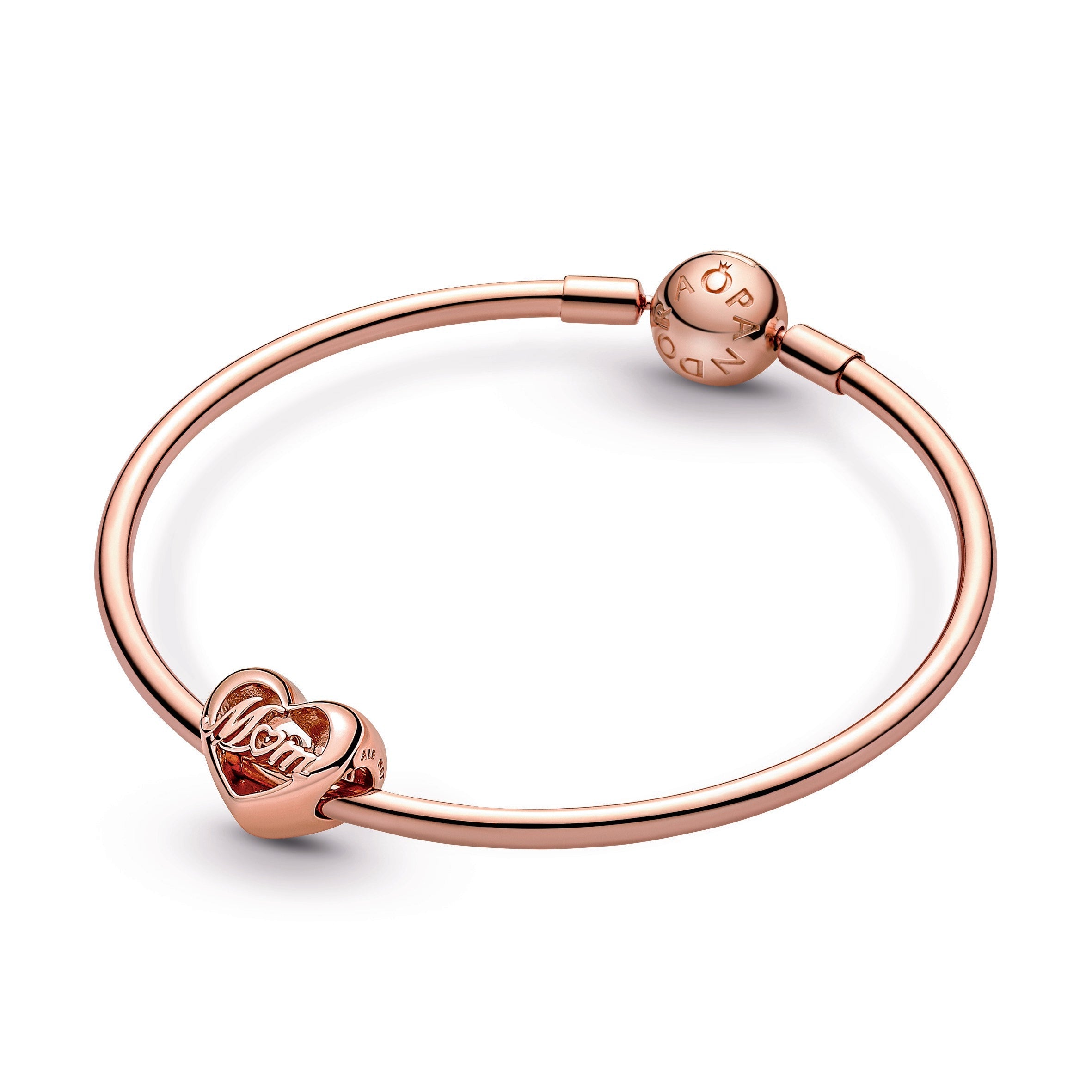 PANDORA Thank You Mum Heart Charm 14K Rose Gold Plated Unique Metal Blend Charms Bracelet Charm Jewelry Gift