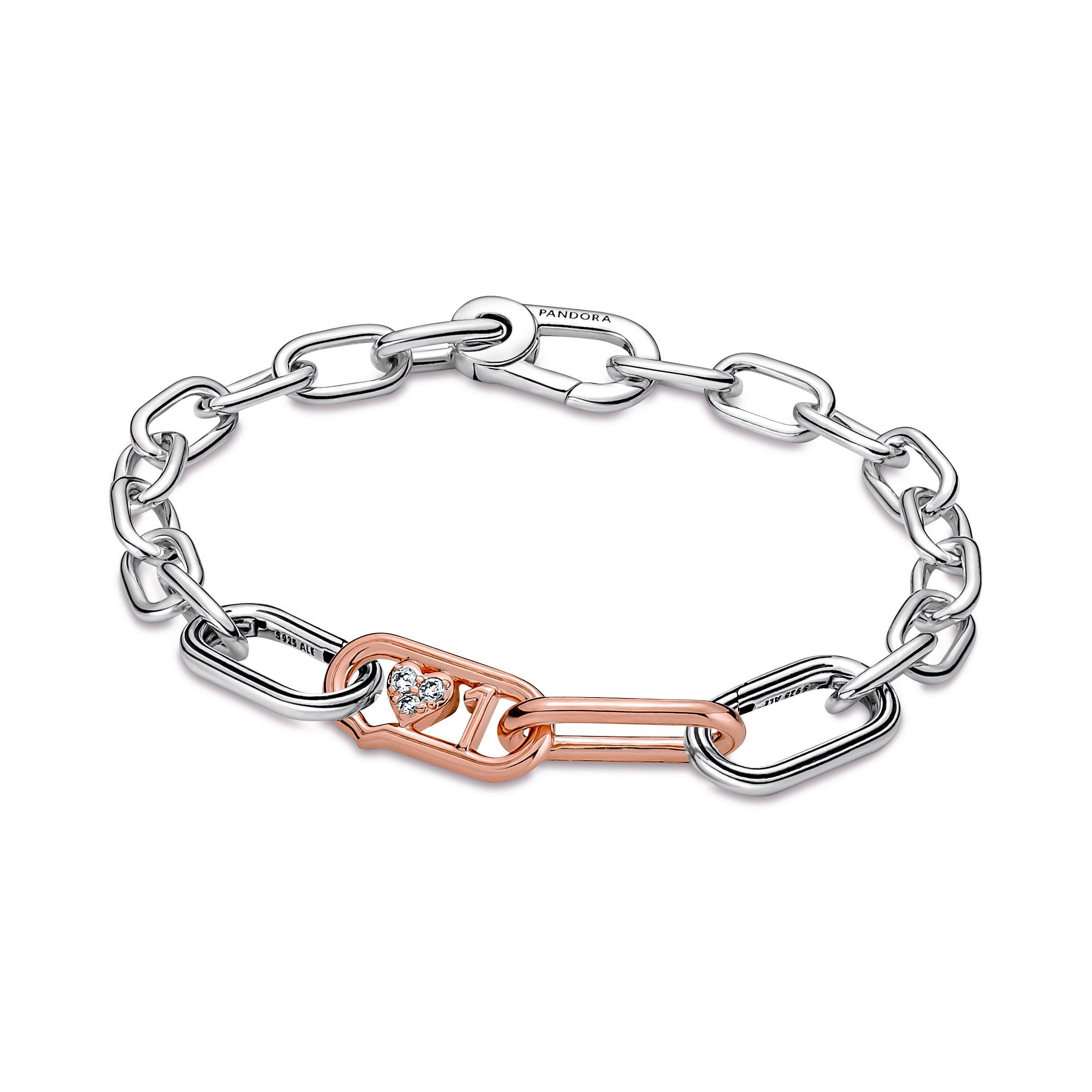 PANDORA ME Styling Love It Double Link 14K Rose Gold Plated Unique Metal Blend Bracelets Chain Bracelet Jewelry Gift