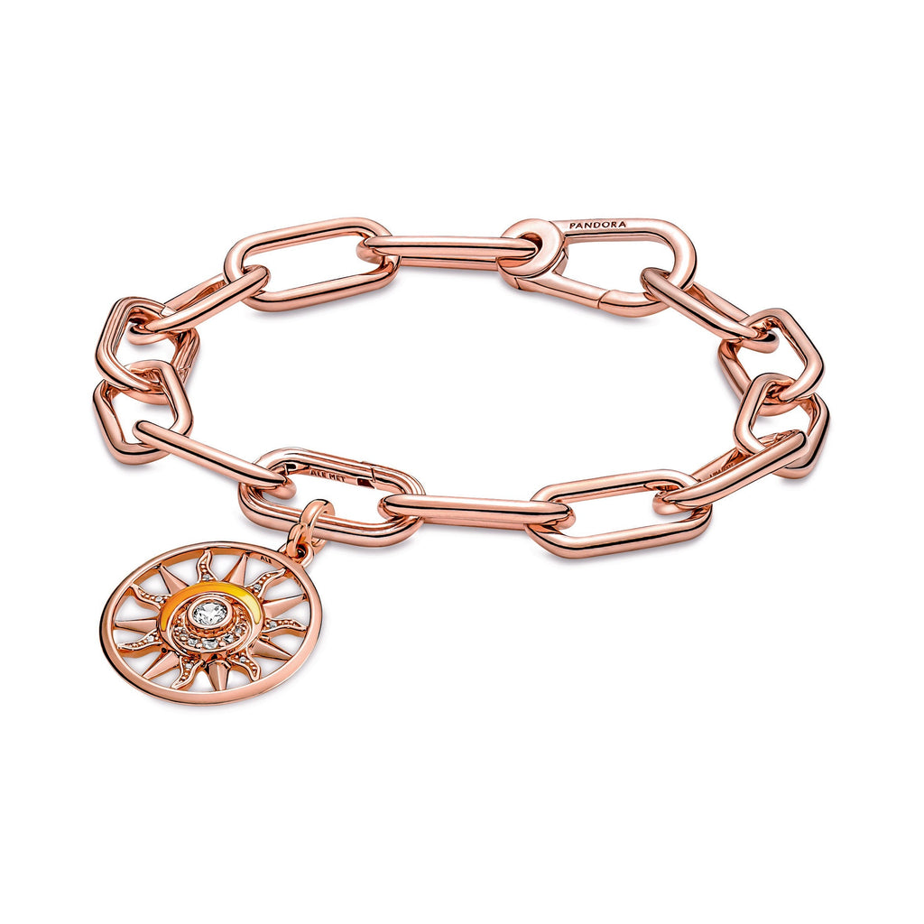 PANDORA ME Sun Power Medallion 14K Rose Gold Plated Unique Metal Blend Charms Bracelet Charm Jewelry Gift